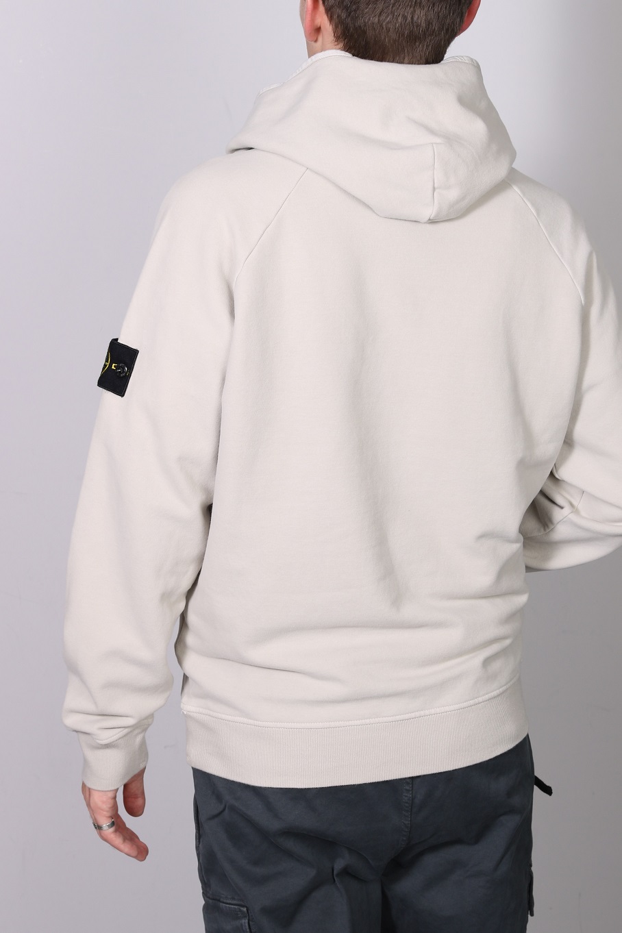 STONE ISLAND Soft Stretch Sweat Hoodie in Cream