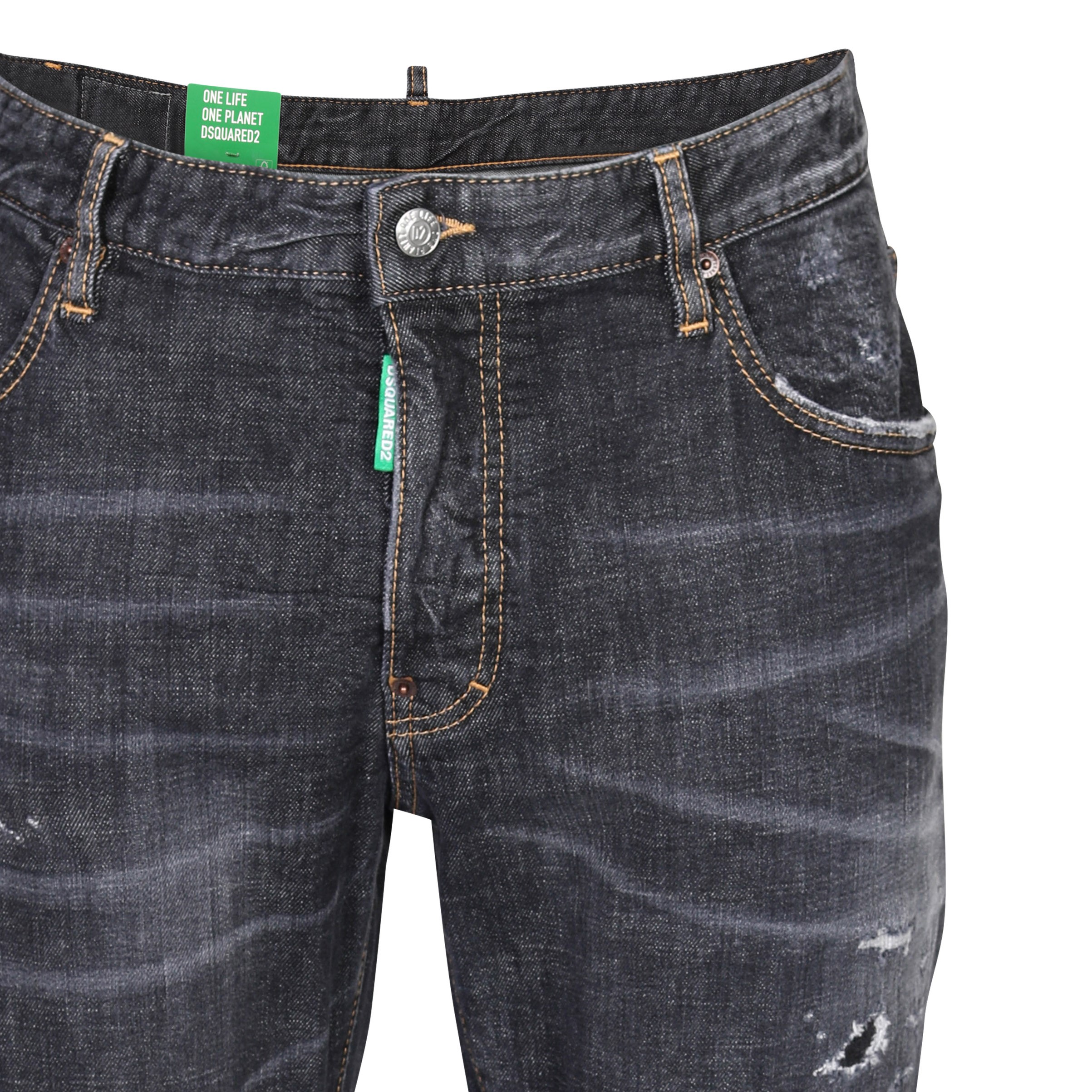 DSQUARED2 Green Label Skater Jeans in Washed Black