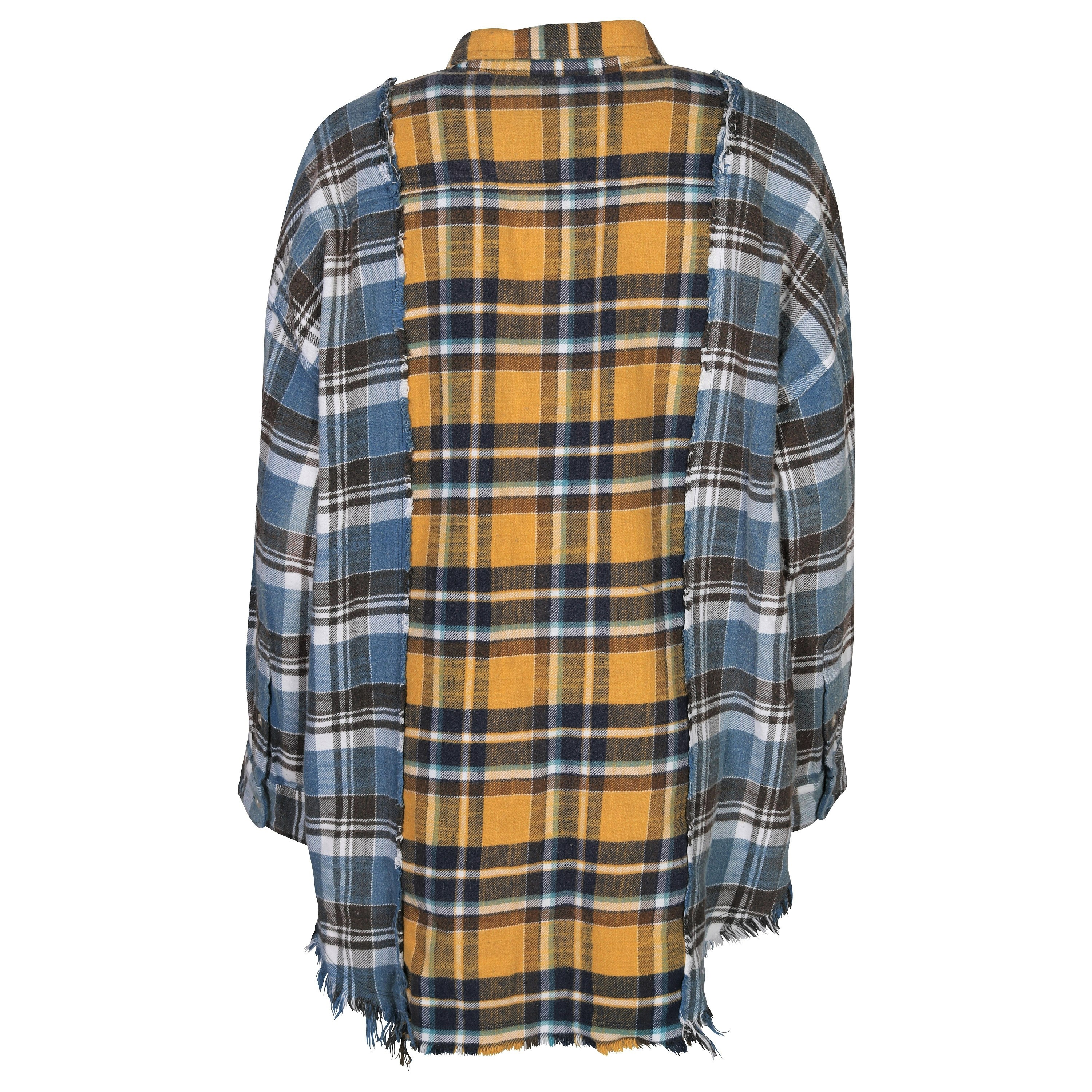 R13 Drop Neck Combo Workshirt Blue/Yellow Check 2XS
