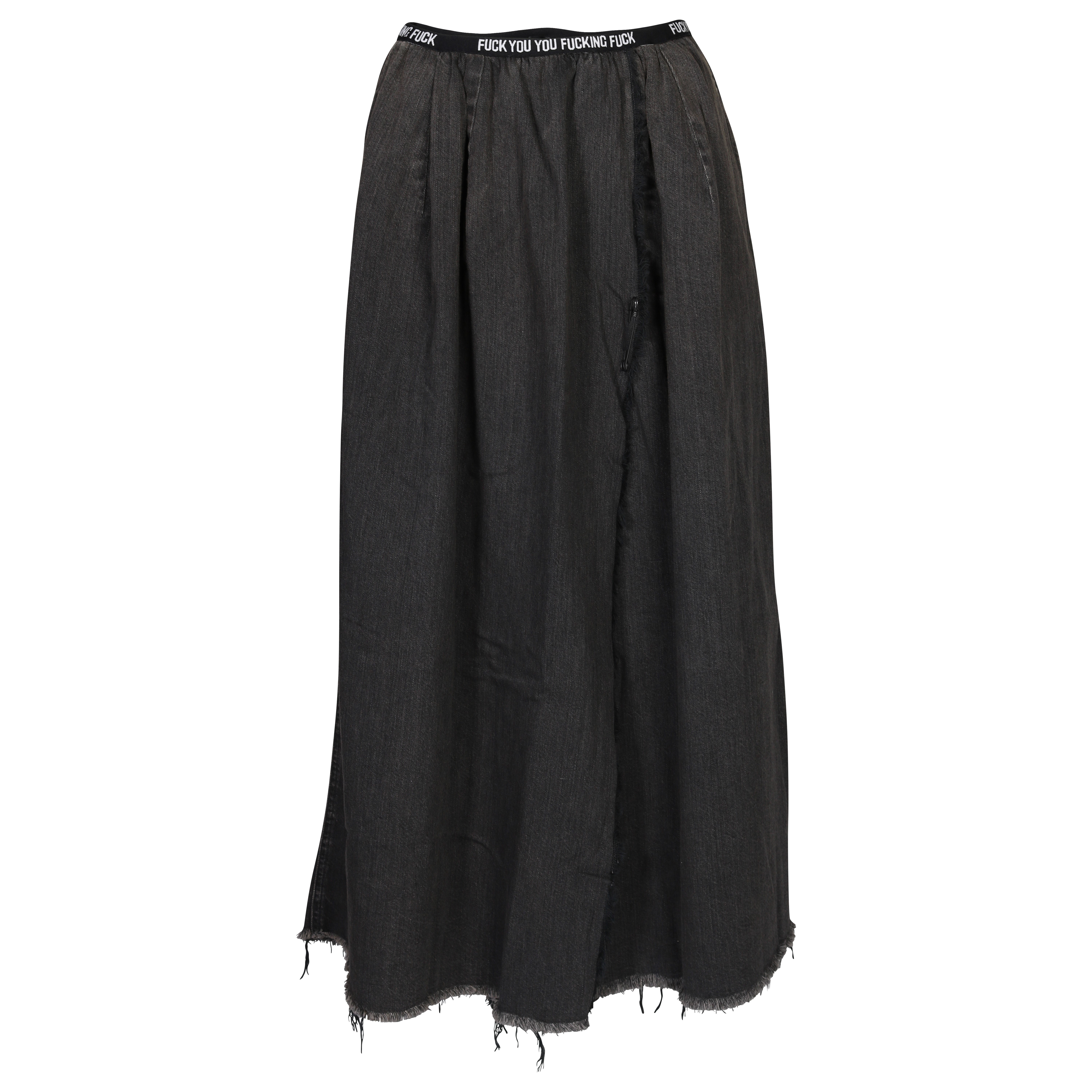 R13 Midi Denim Skirt Ellery Black