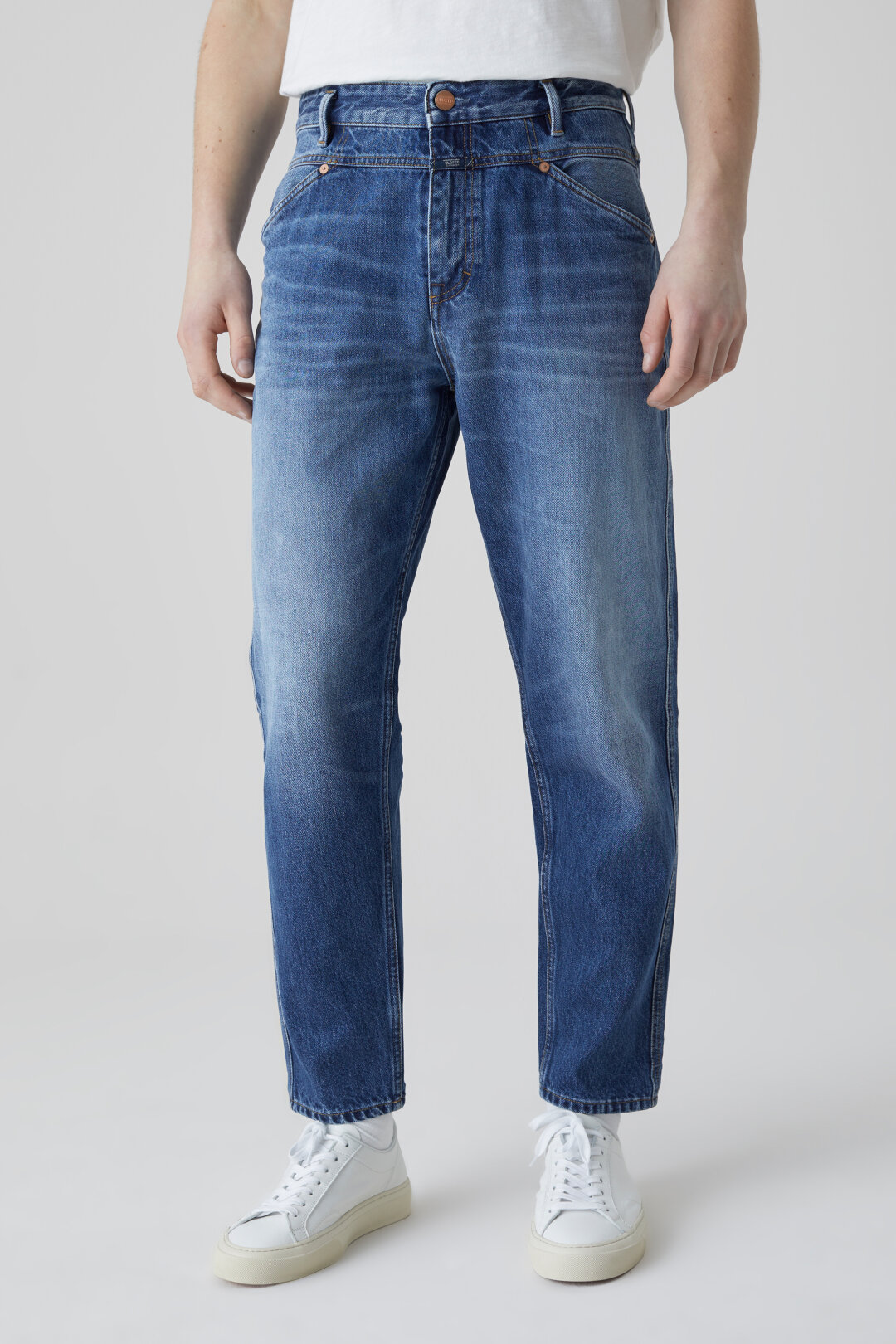 Closed X-Lent Tapered Jeans in Mid Blue