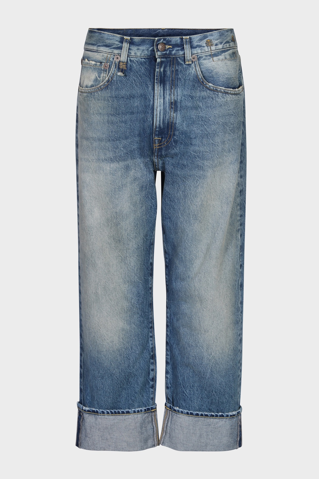 R13 Cuffed X-Boyfriend Jeans in Jasper Wash 31