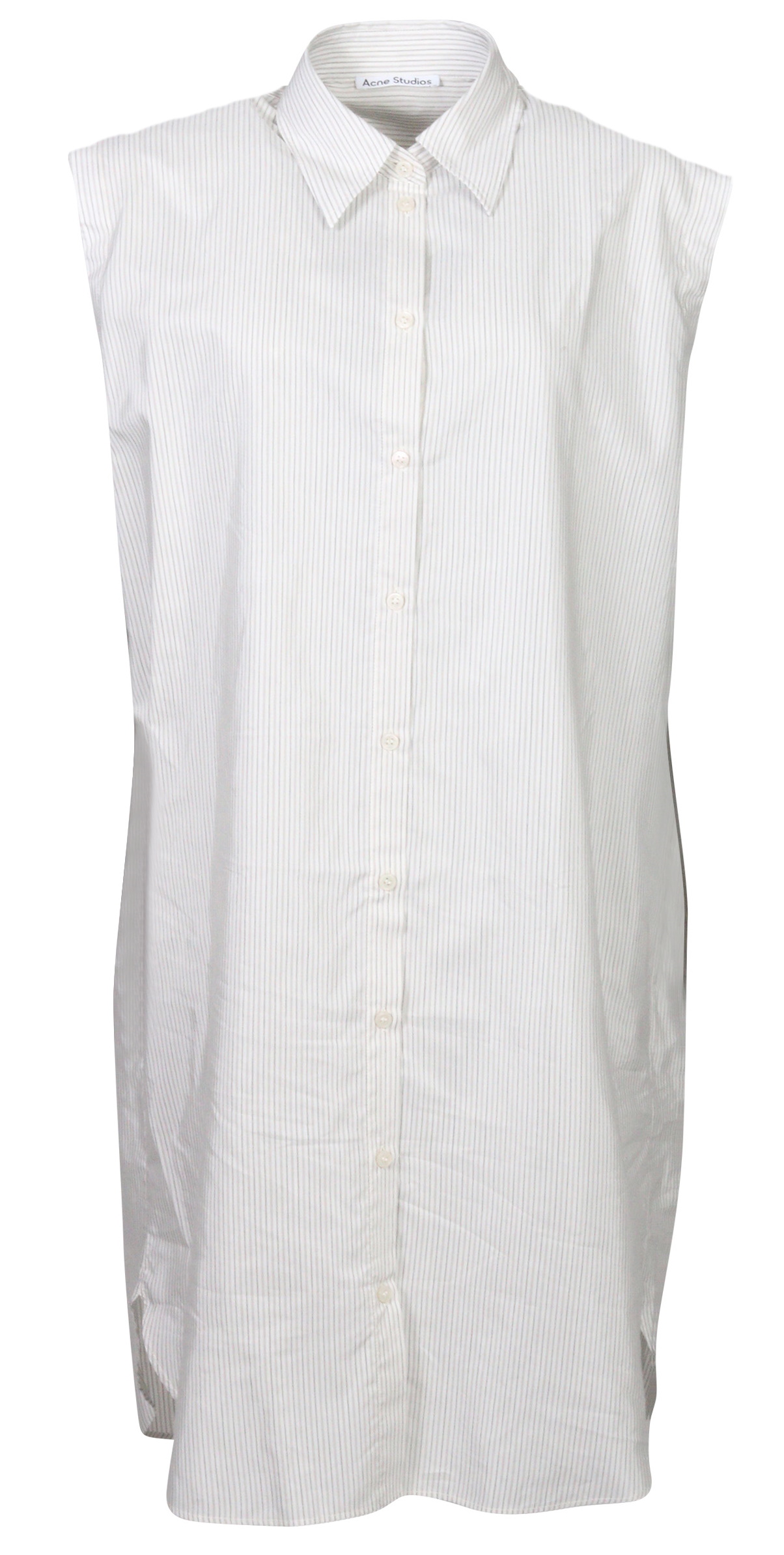 Acne Studios Dress Devora Cotton Stripe White/Beige