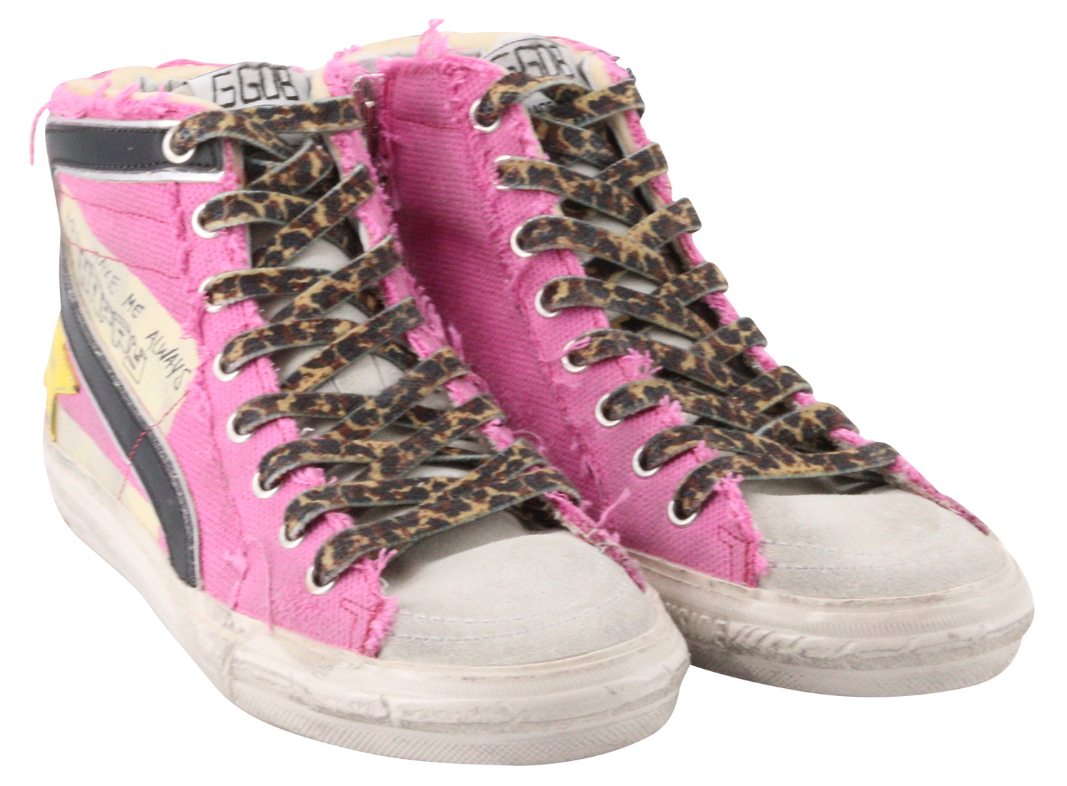 Golden Goose Sneaker Slide Neon Pink/Yellow Leather
