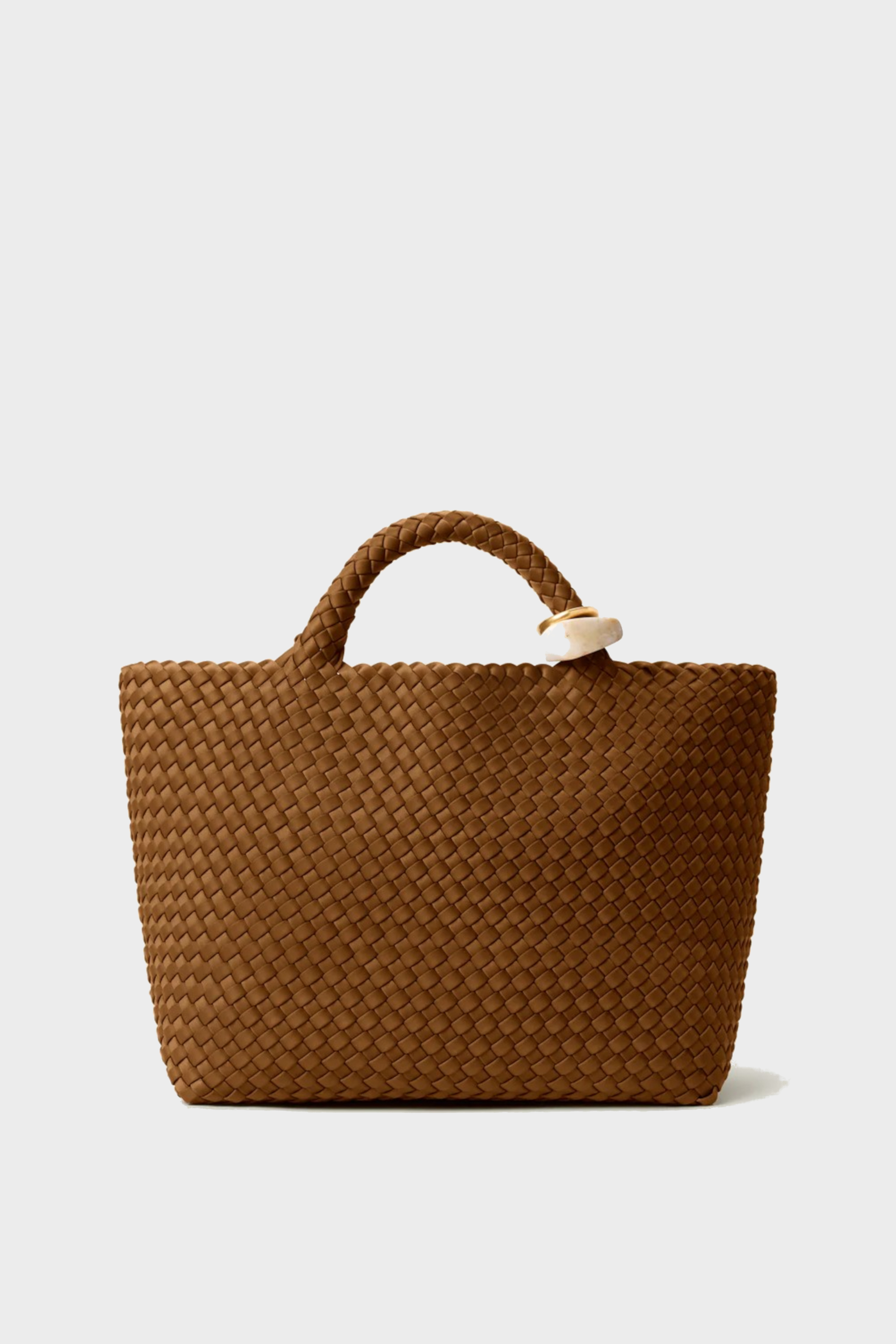 NAGHEDI Handwoven St. Barths Medium Tote Beads in Teak