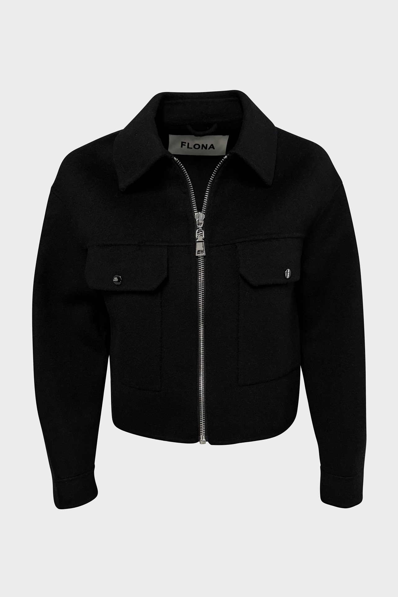 FLONA Cropped Jacket in Black