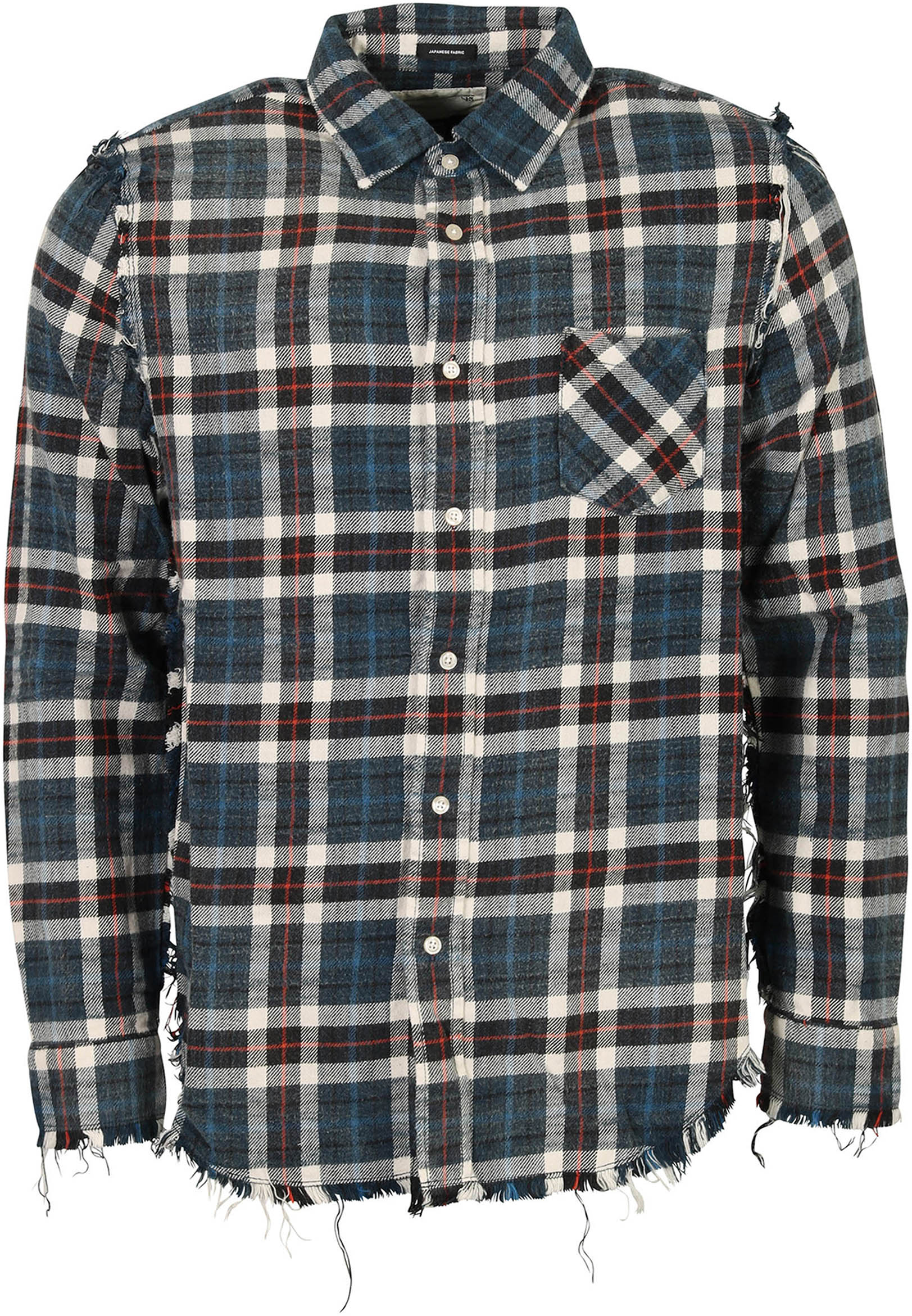 R13 Shredded Check Shirt