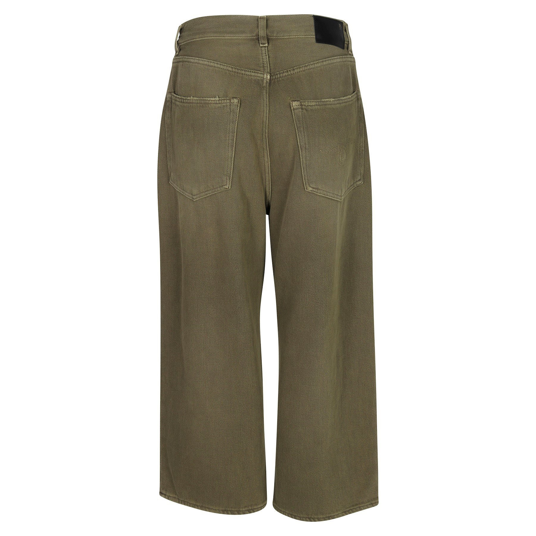 R13 Crop Wideleg Jeans in Olive 26