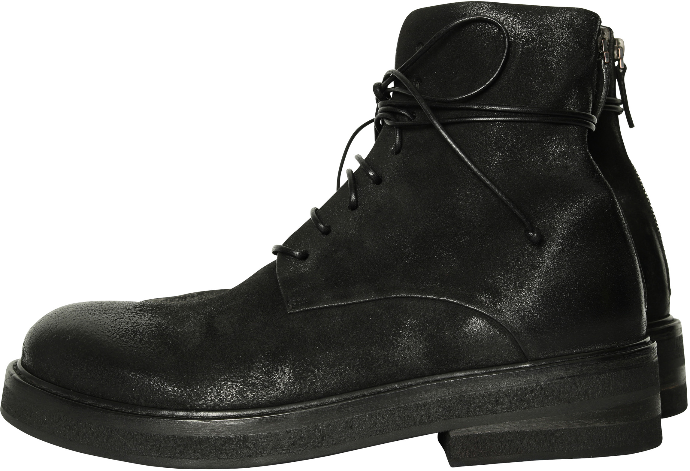 Marsèll Combat Boots Vintage Black Deer Leather