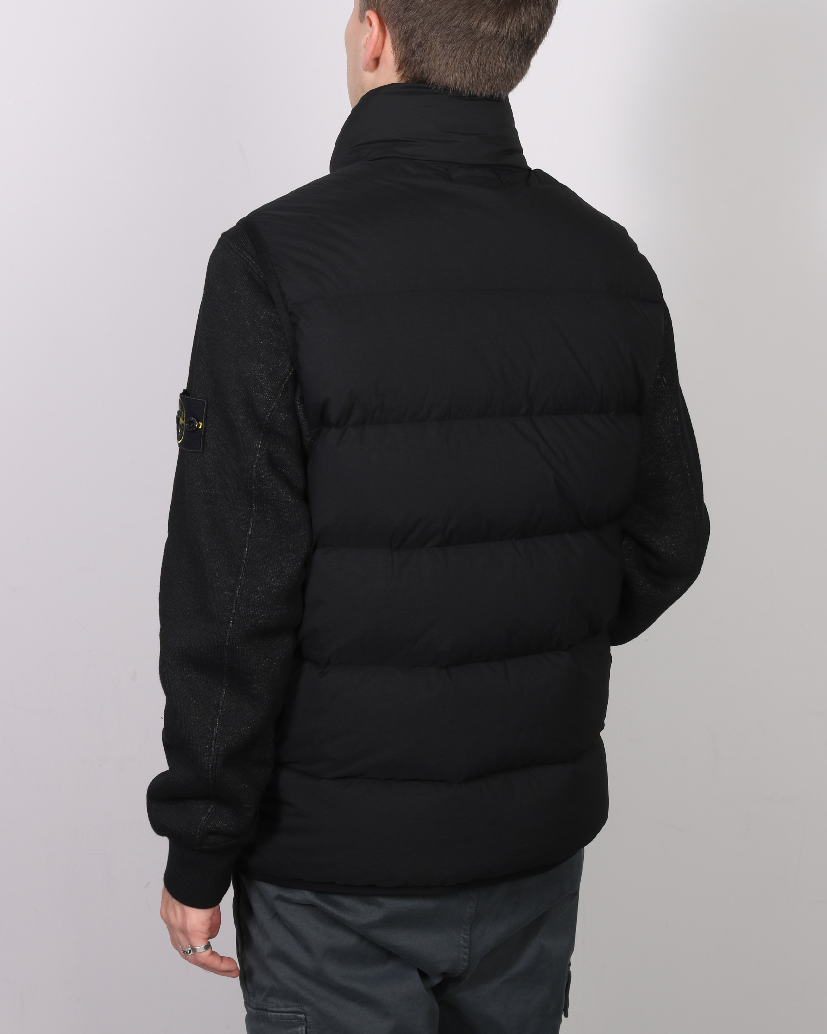 STONE ISLAND Down Vest in Black