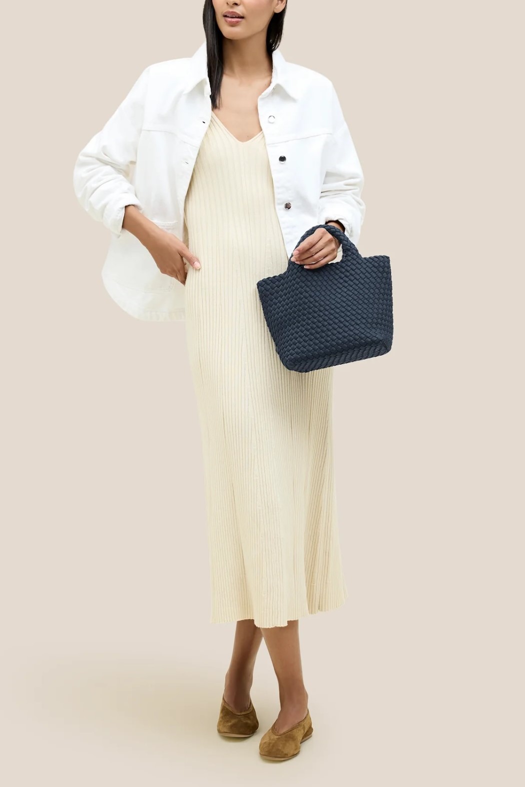 NAGHEDI Handwoven Small Tote St. Barth in Murano Blue
