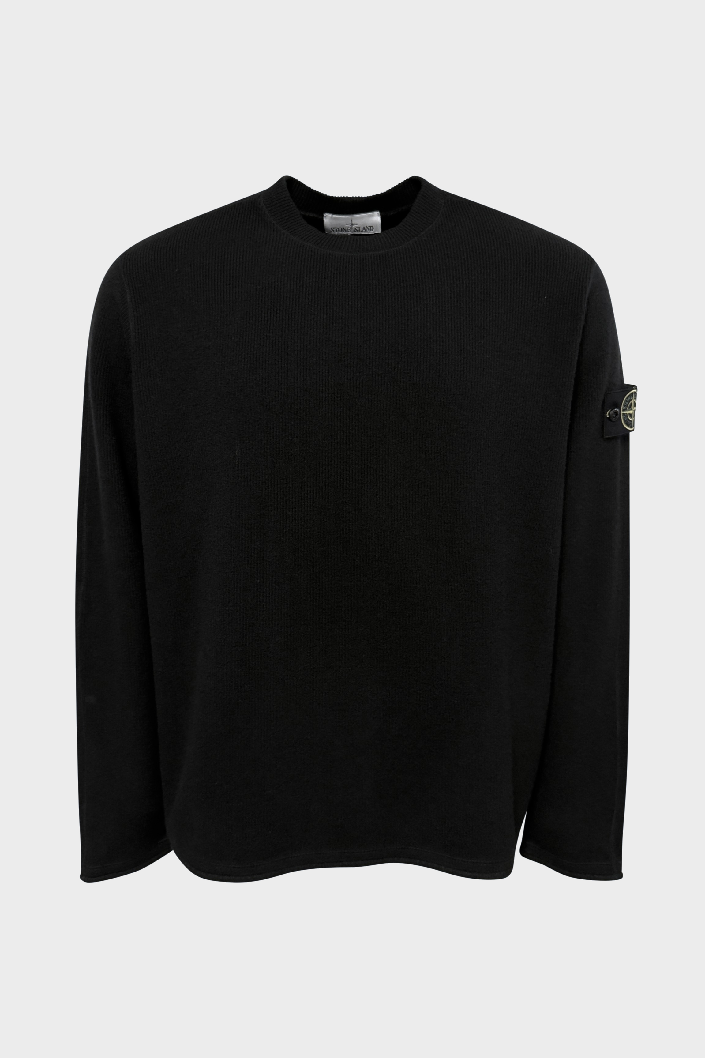 STONE ISLAND Rib Knit Sweater in Black STONE ISLAND Rib Knit Sweater in Black