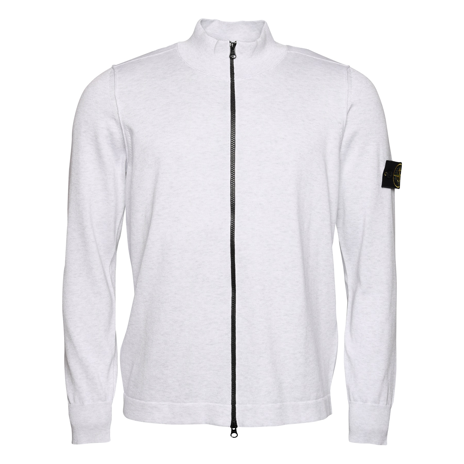 Stone Island Cotton Knit Zip Jacket in Melange Grey M