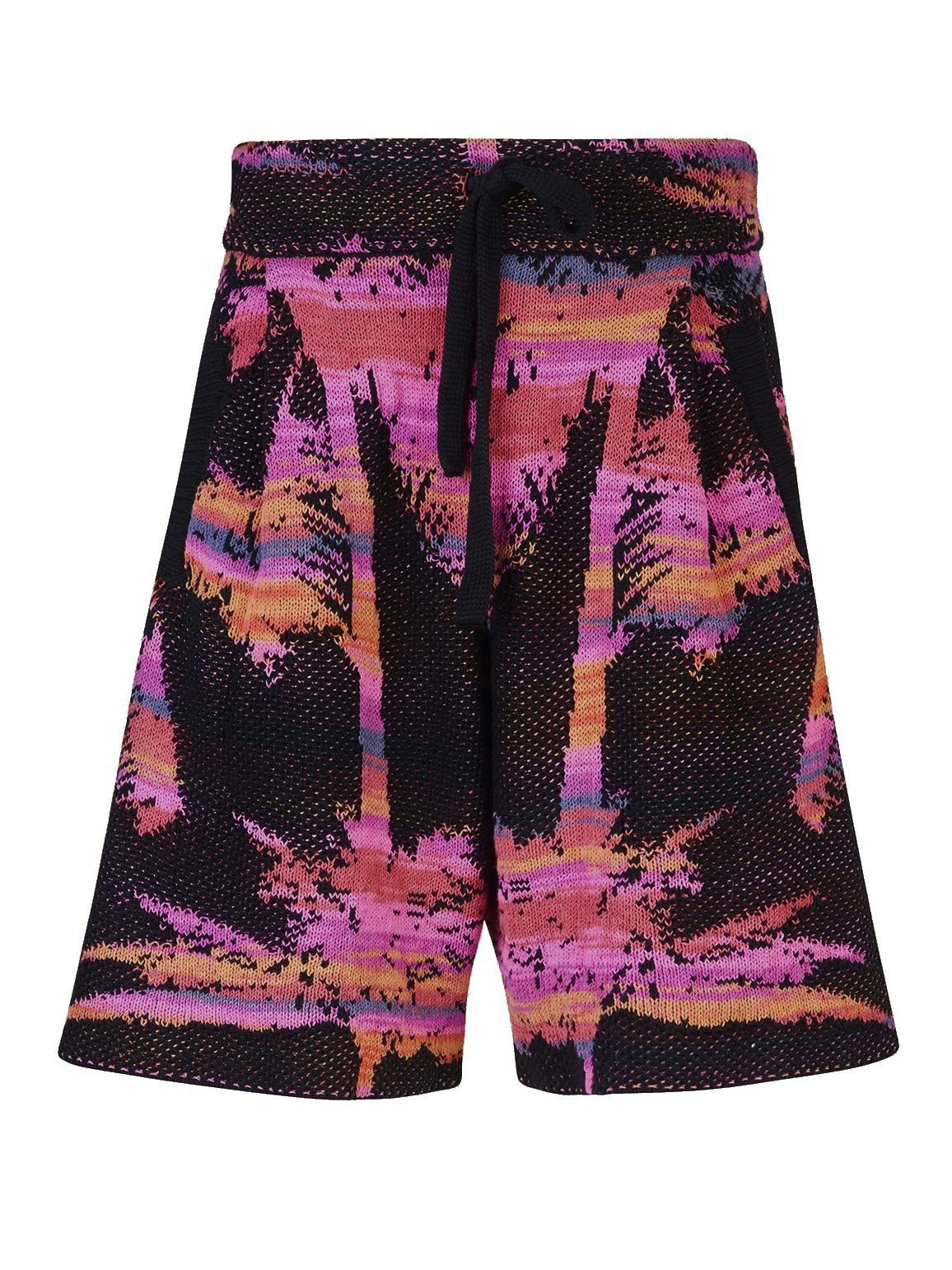 LANEUS Palm Cotton Knit Shorts in Multicolor