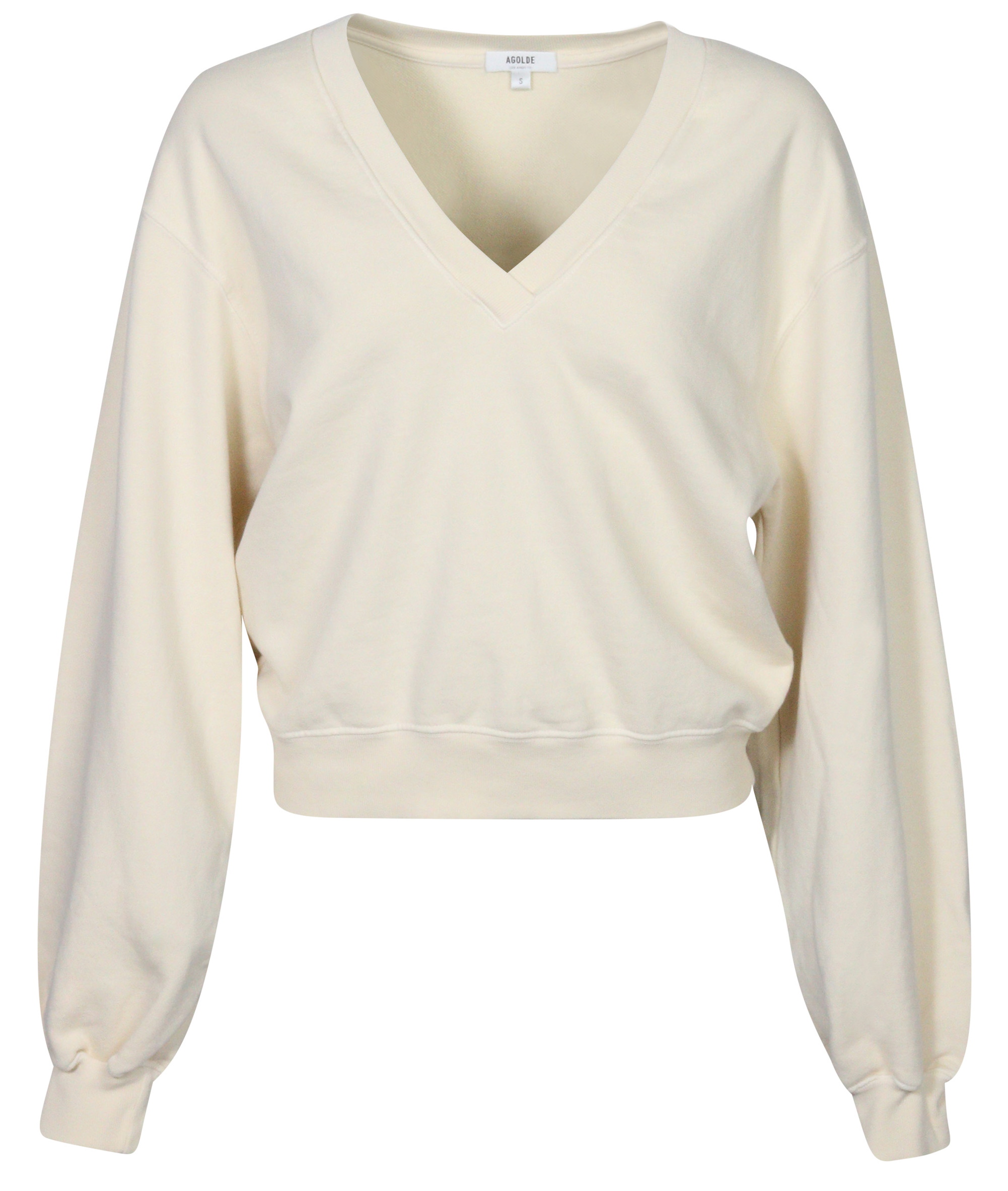 Agolde Balloon V-Neck Sweatshirt light yellow