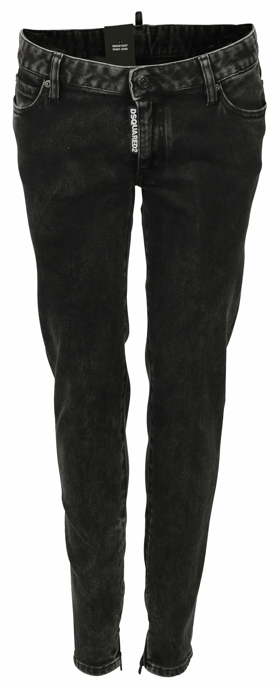 Dsquared Jeans Medium Waist Skinny Black Washed Dsquared Jeans Medium Waist Skinny Black Washed