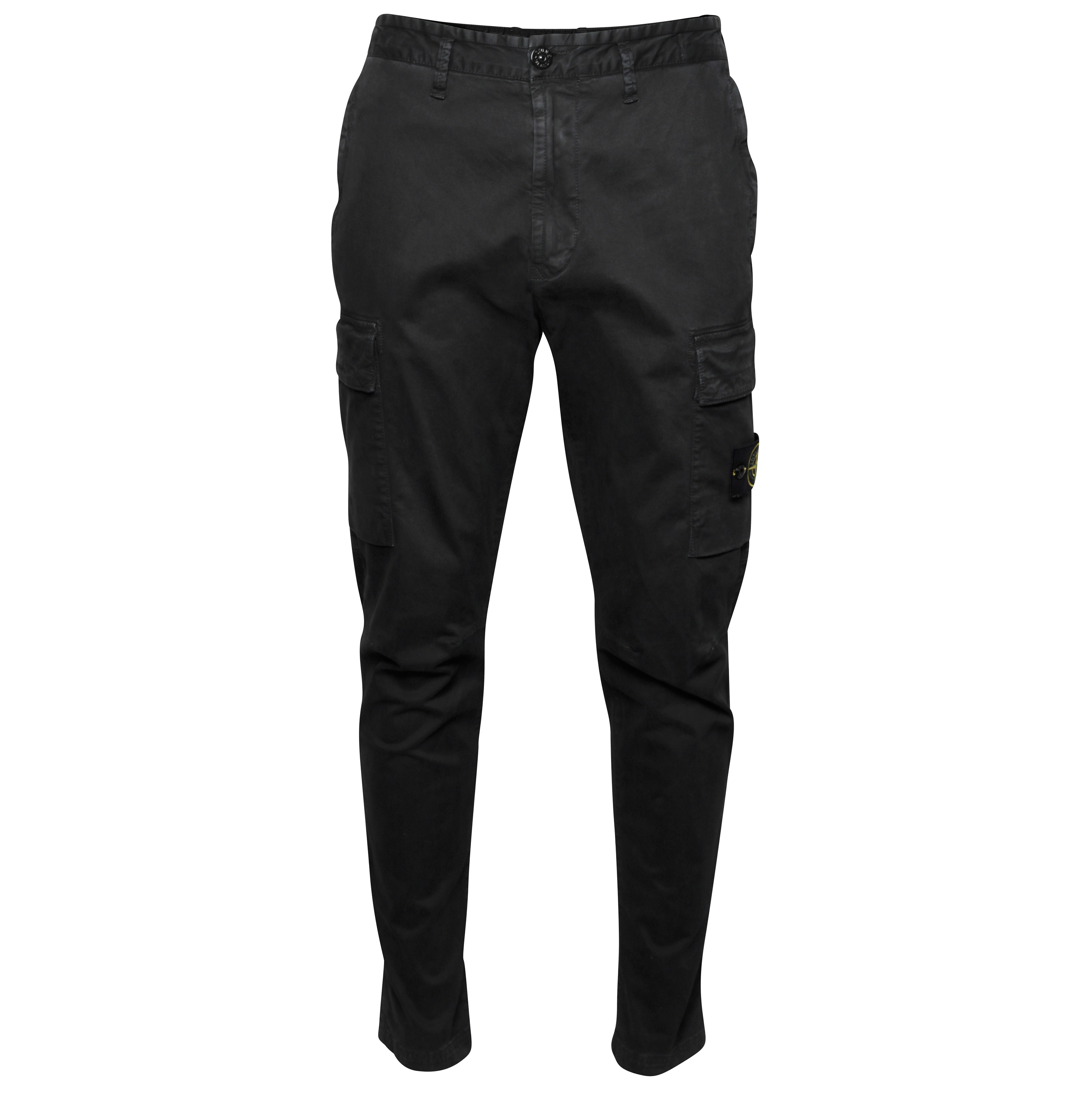STONE ISLAND Regular Tapered Cargo Pant in Washed Black
