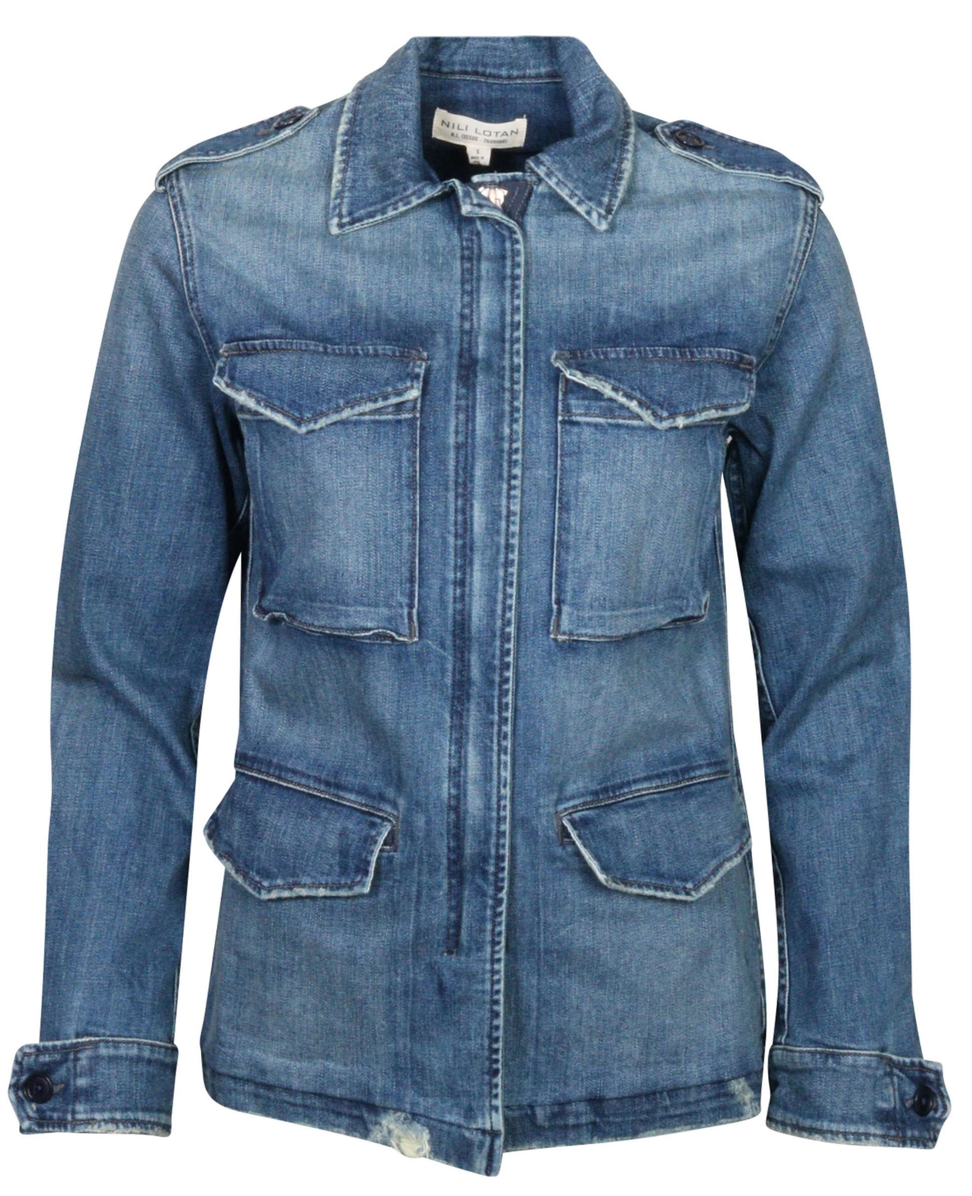 Nili Lotan Denim Wren Jacket Blue Washed Tribeca