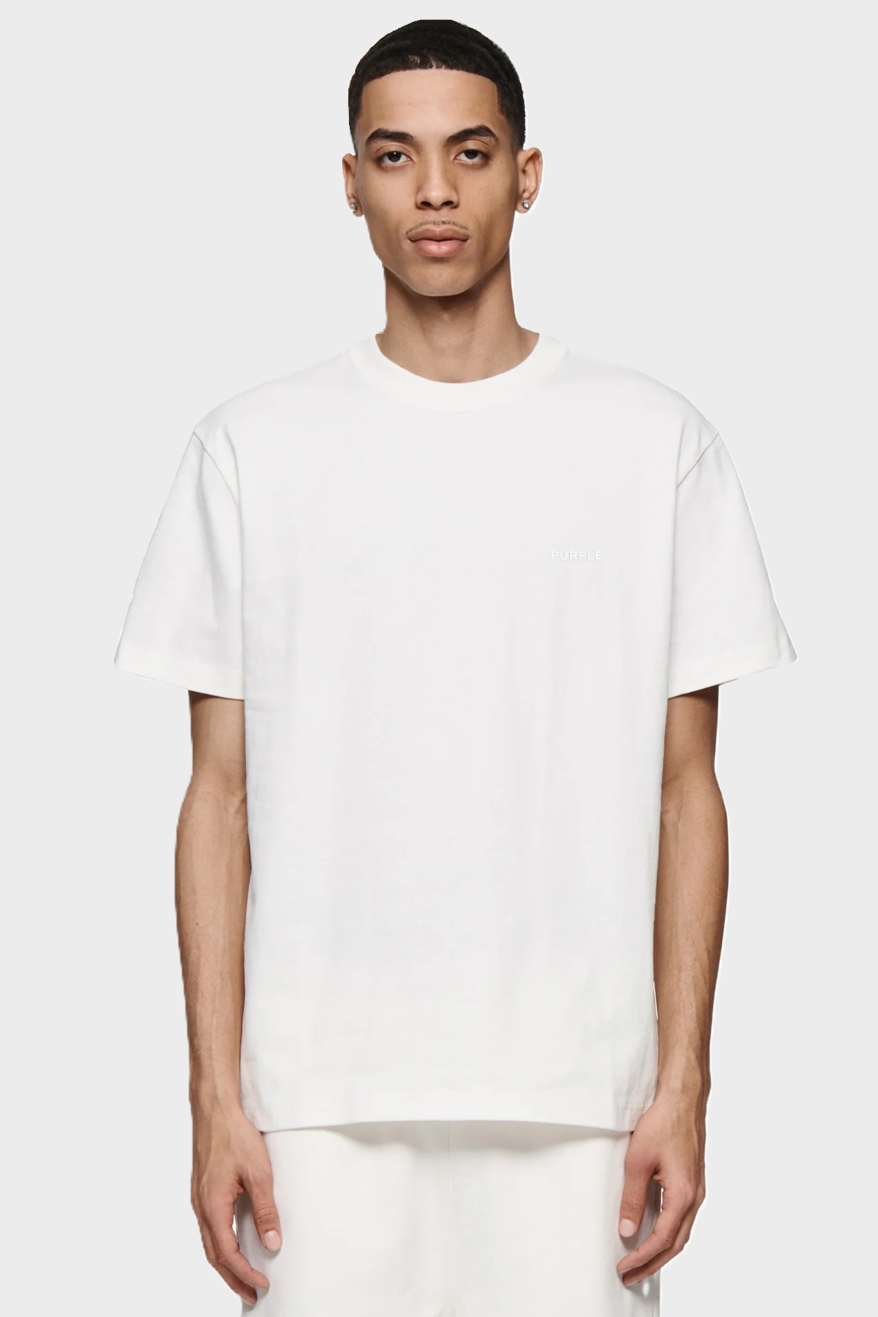 PURPLE-BRAND Heavy Cotton Logo T-Shirt in Off White
