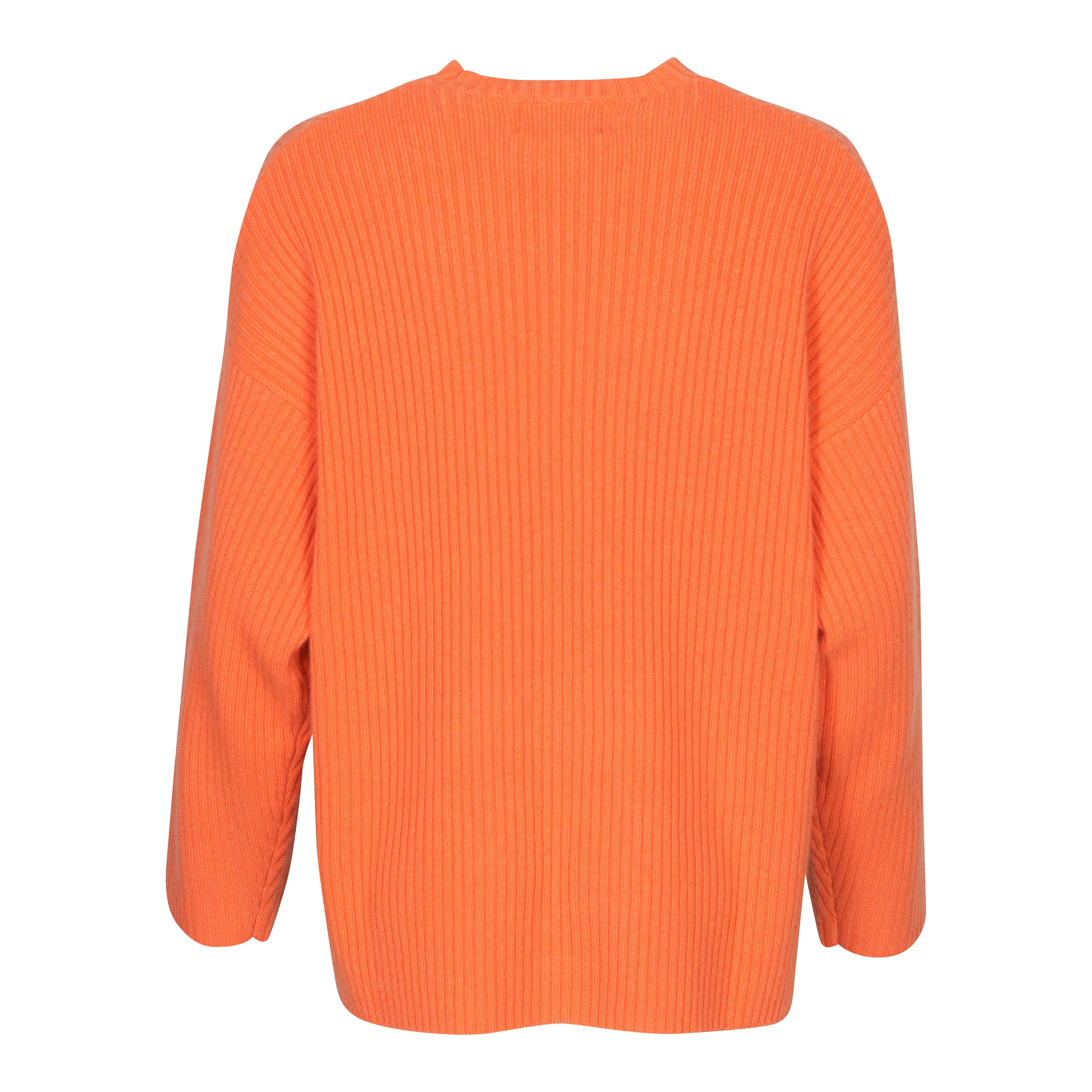 Flona Cashmere Rib Pullover in Orange