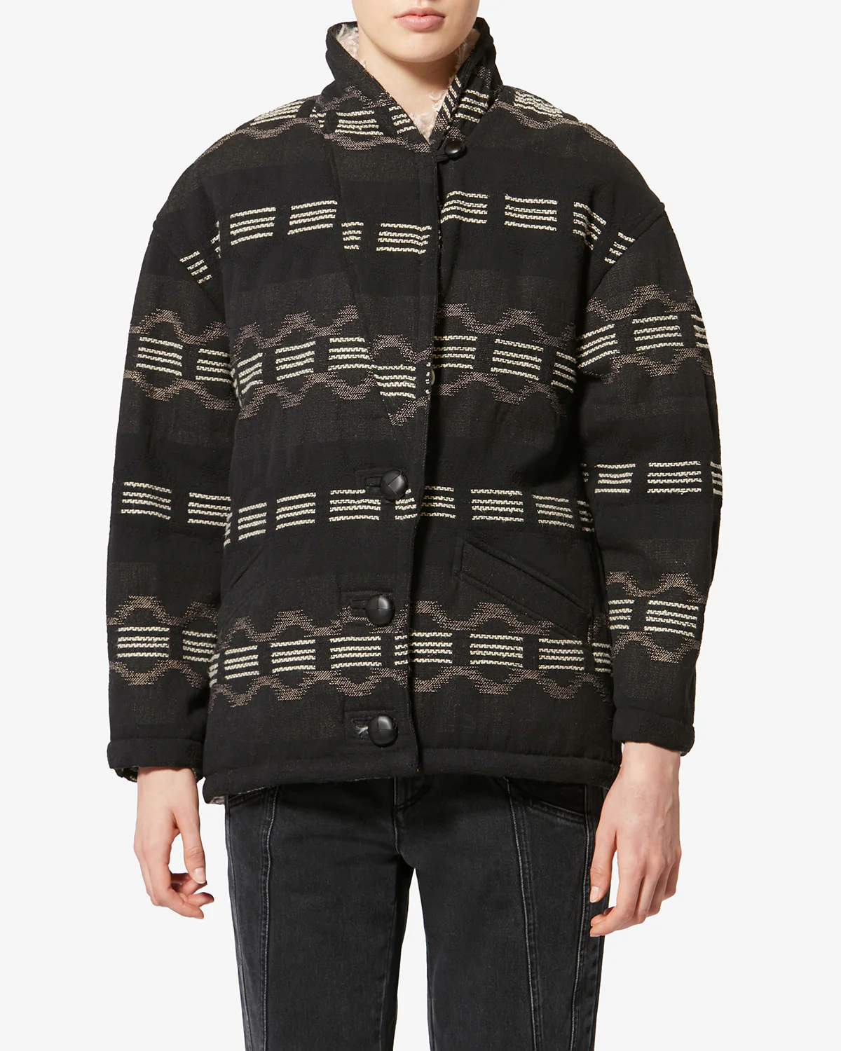 ISABEL MARANT ÉTOILE Qayla Coat in Faded Black