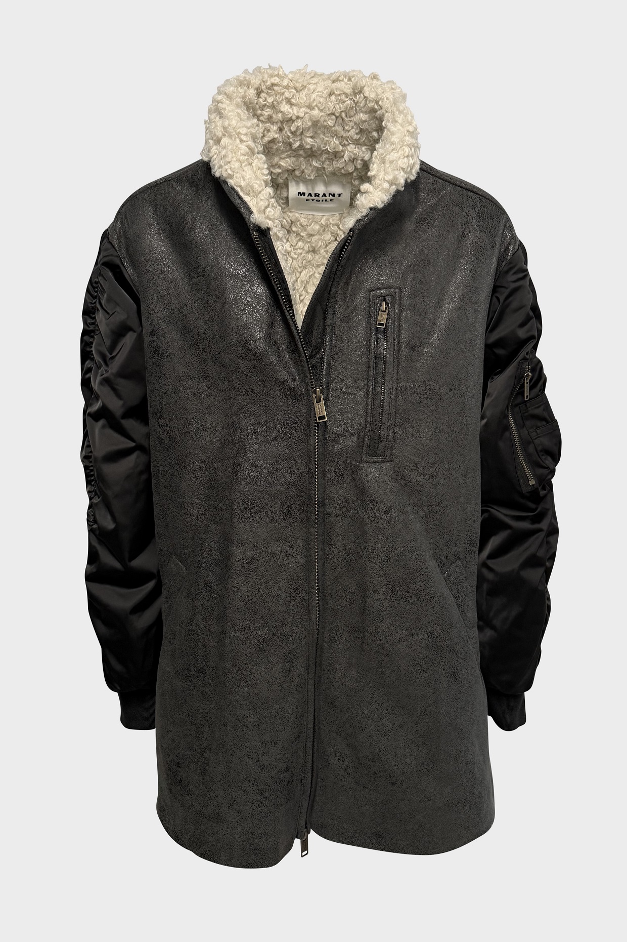 ISABEL MARANT ÉTOILE Fake Fur Jacket in Black