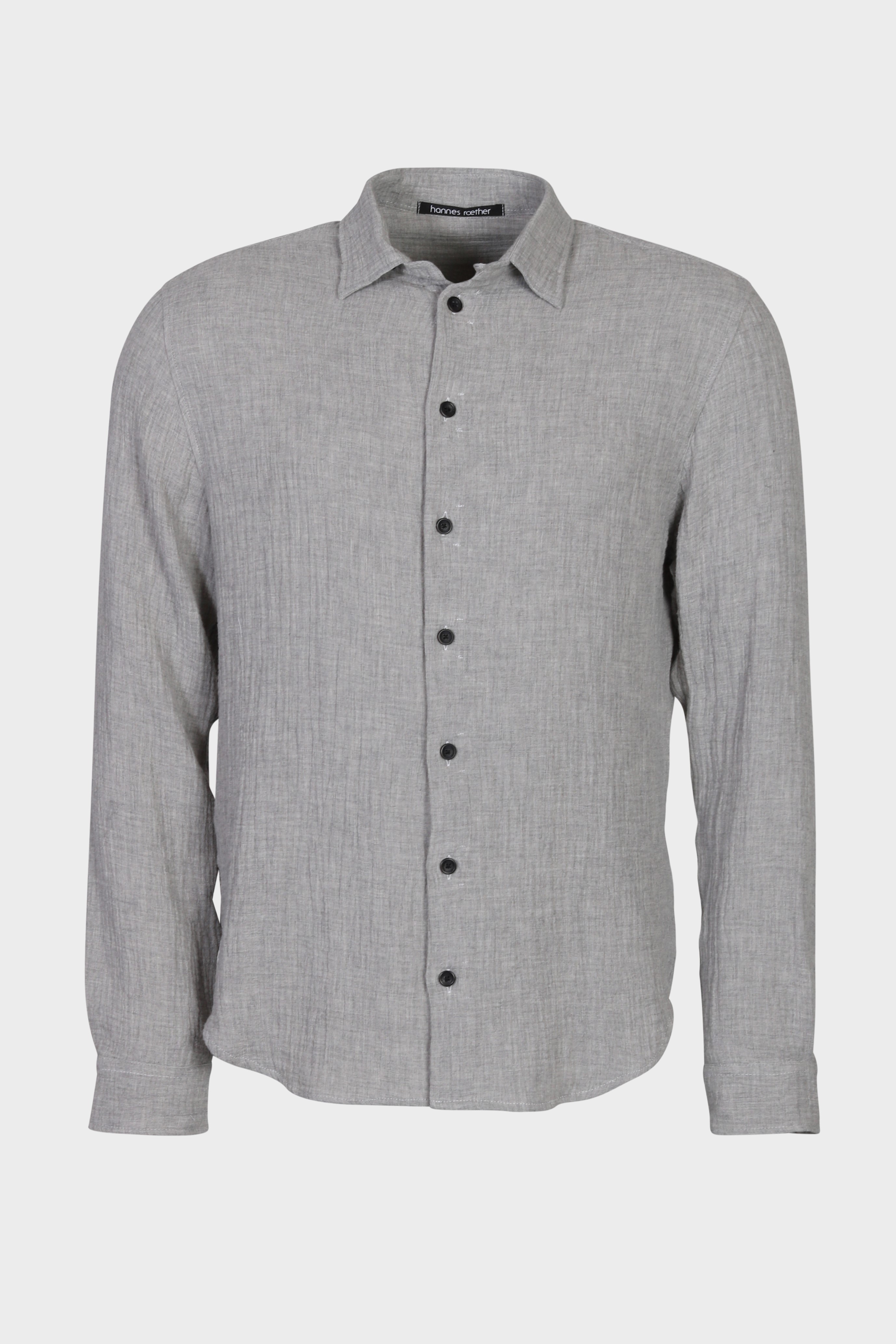 HANNES ROETHER Mousseline Shirt in Light Grey XL