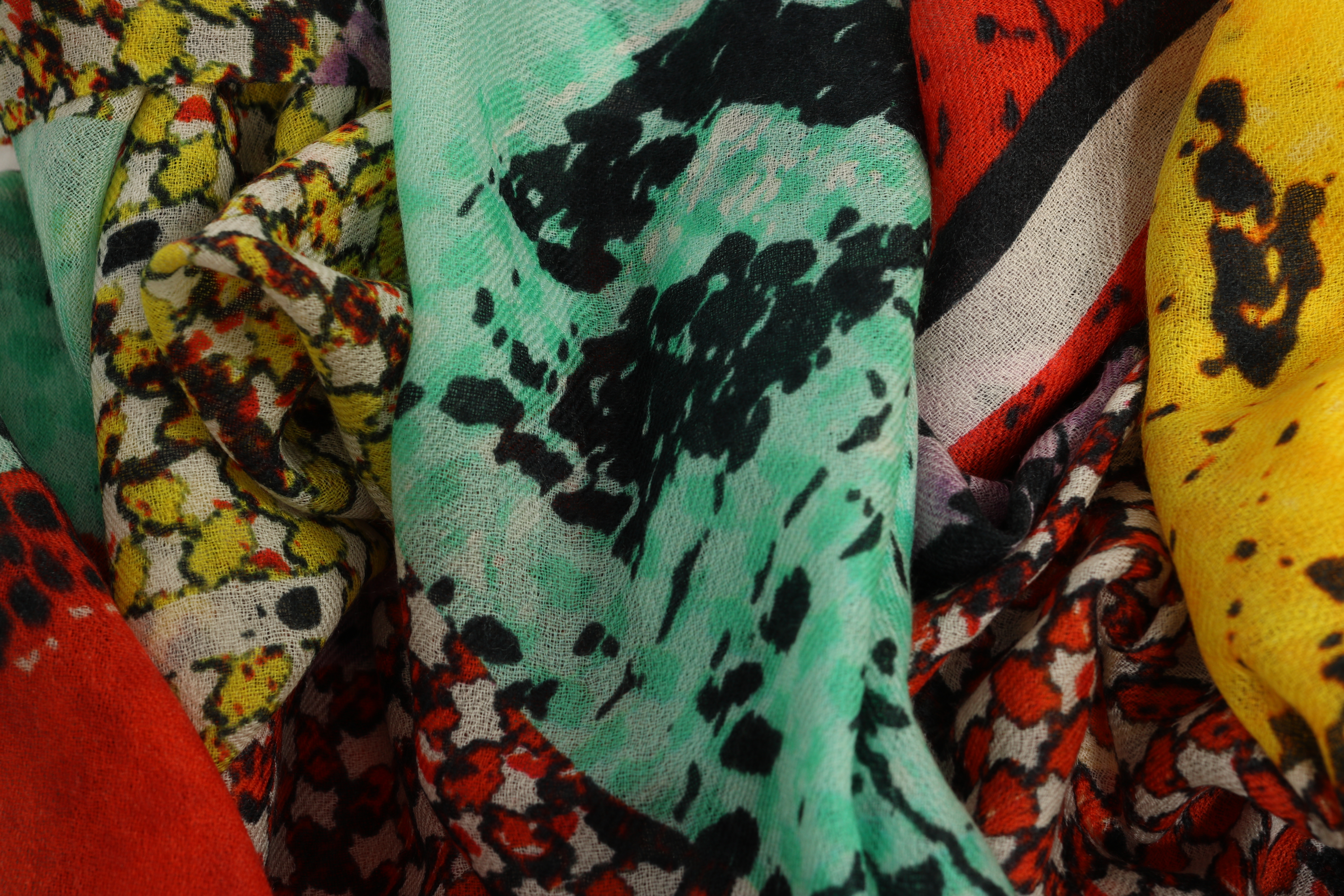 Lala Berlin Wool Scarf Patchwork Python