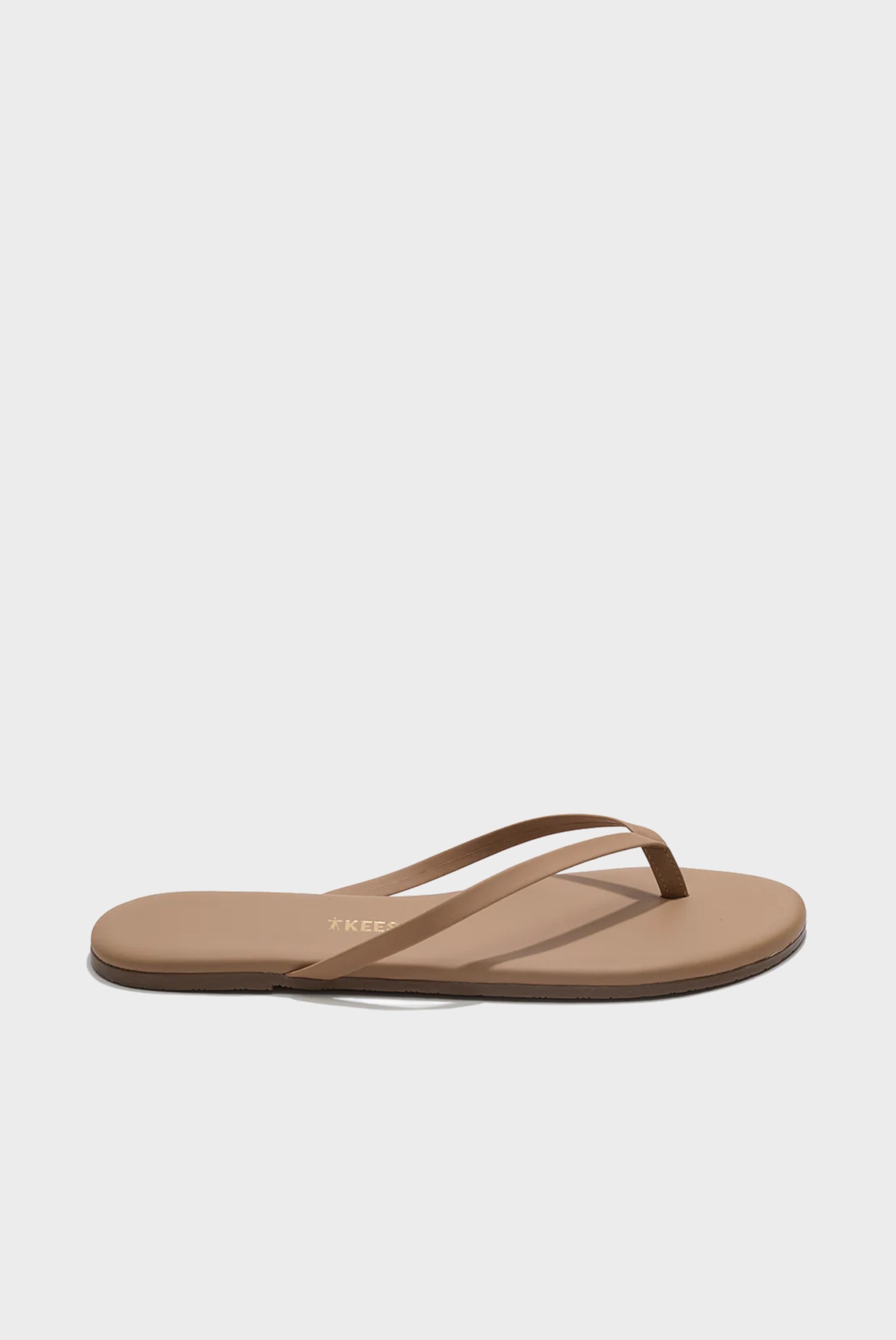 TKEES Foundations Matte Leather Flip Flop in Cocobutter
