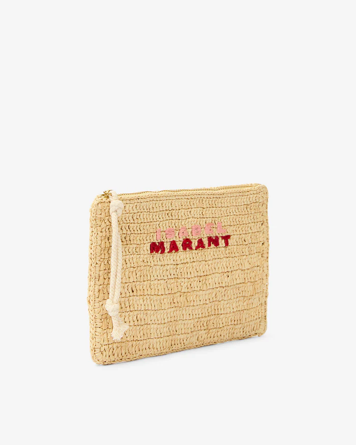 ISABEL MARANT Praia Clutch in Natural/Pink