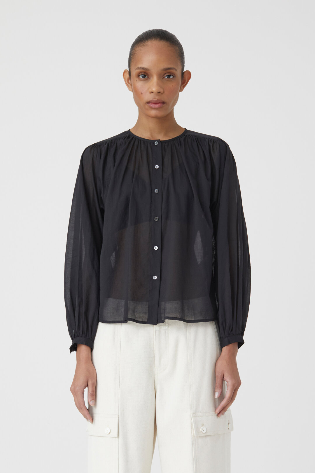 CLOSED Gathered Shirt in Black