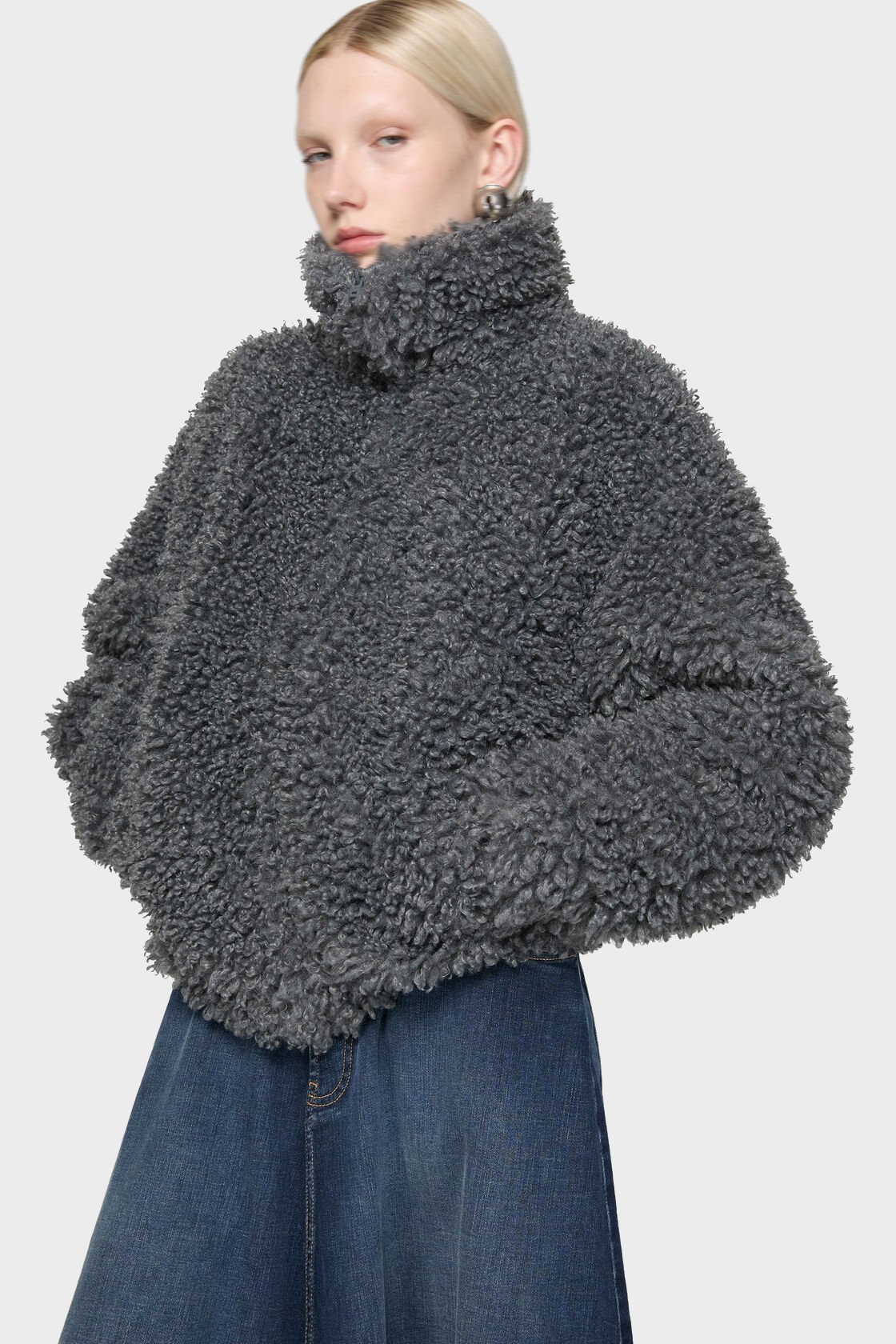 ACNE STUDIOS Fluffy Jacket in Carbon Grey