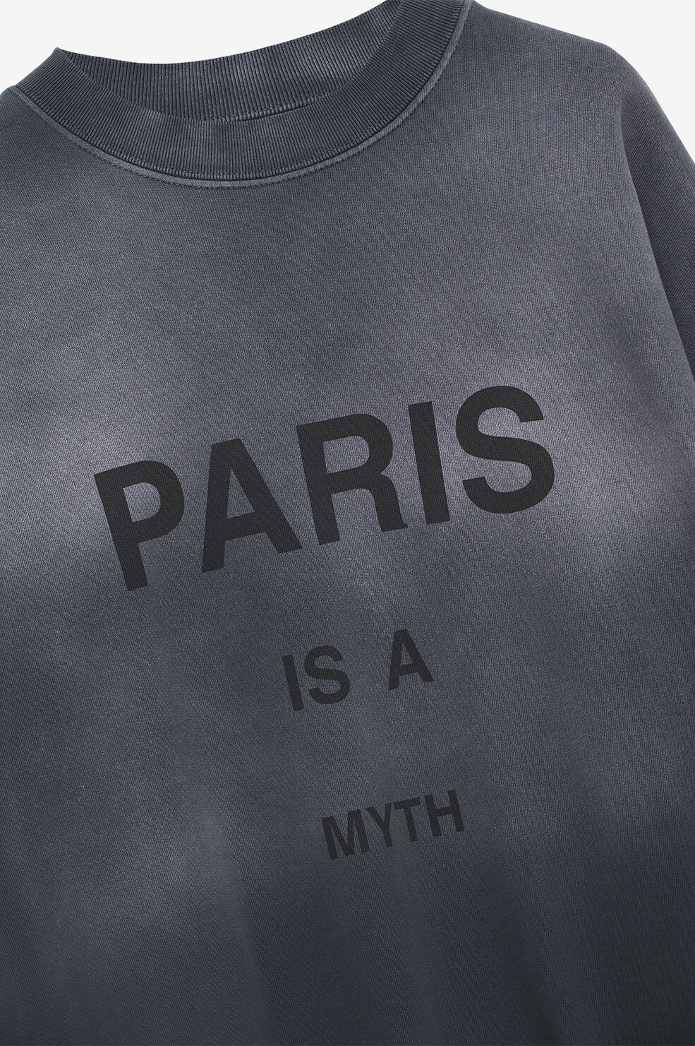 Anine Bing Jaci Sweatshirt Myth Paris in Washed Black S