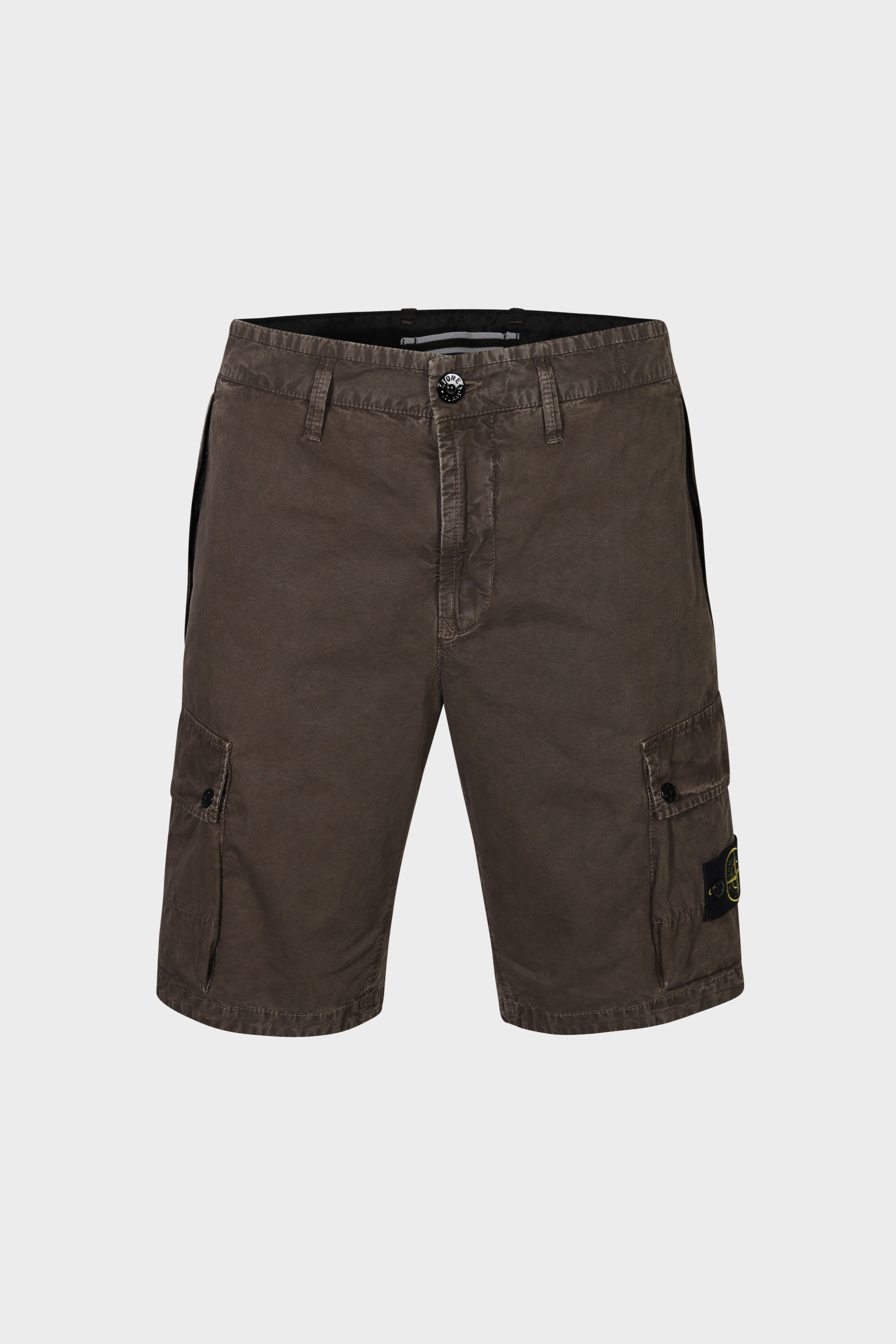 STONE ISLAND Slim Bermuda Shorts in Washed Khaki 36
