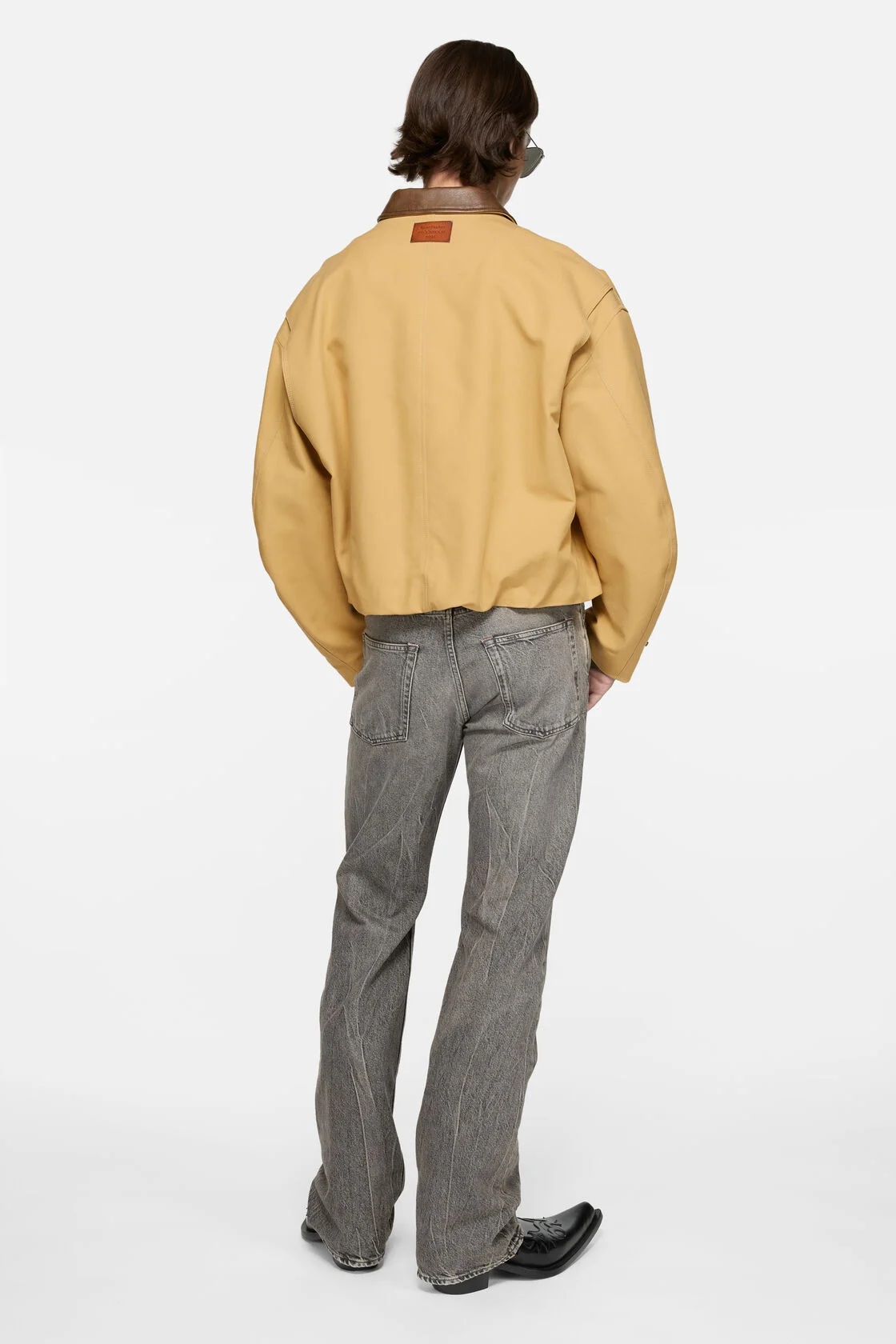 ACNE STUDIOS Twill Bomber Jacket in Sand Beige