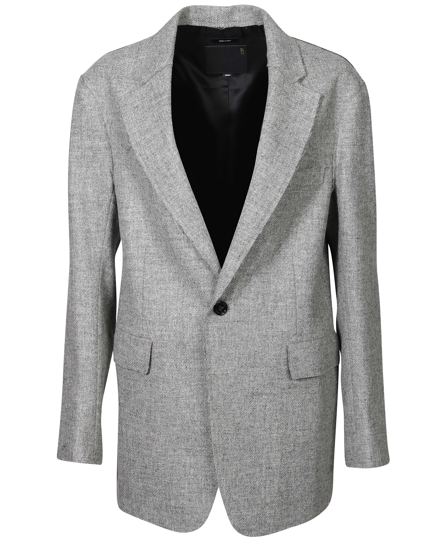 R13 Raw Cut Ragged Blazer in Heather Grey