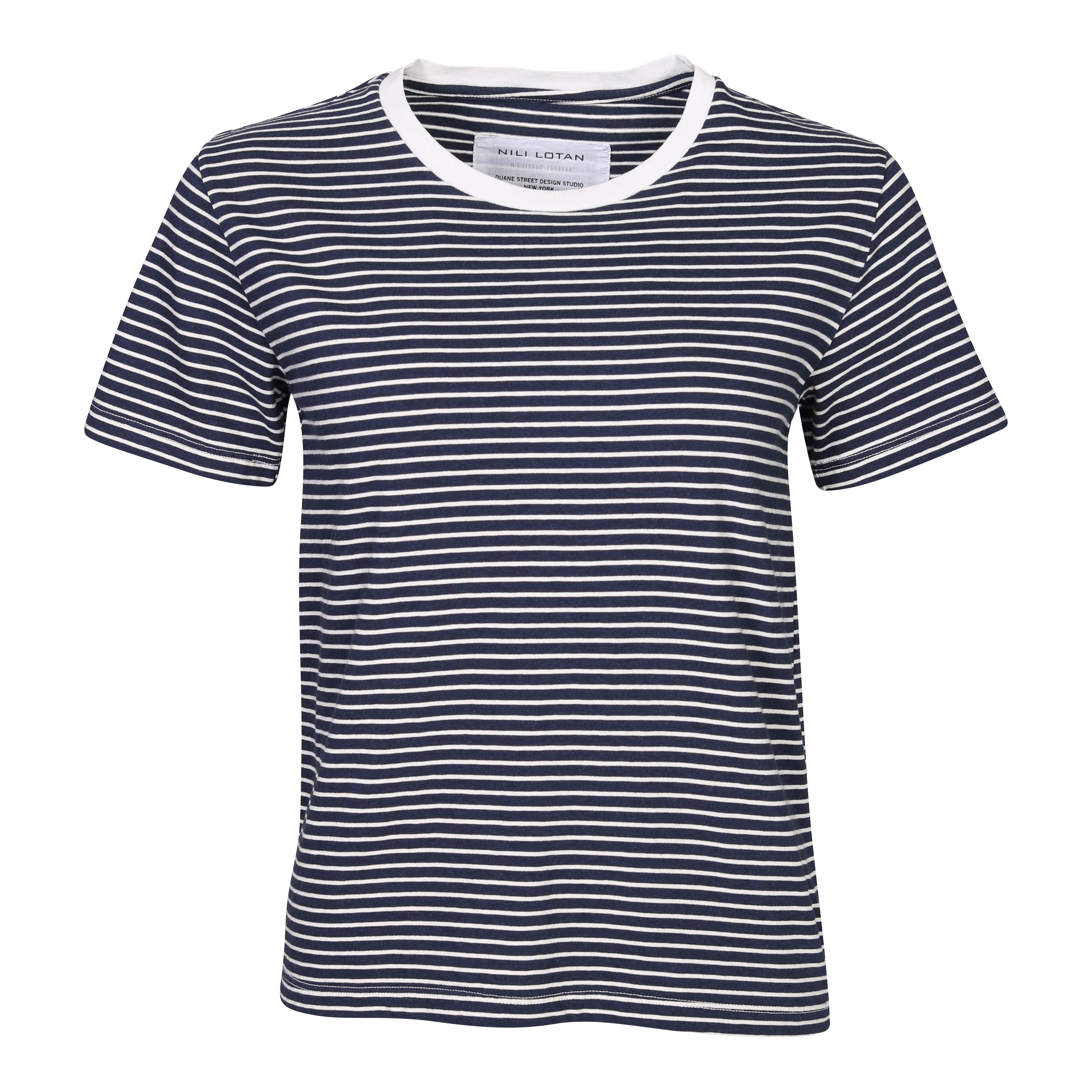 Nili Lotan Striped T-Shirt Corinne Darknavy/Ivory
