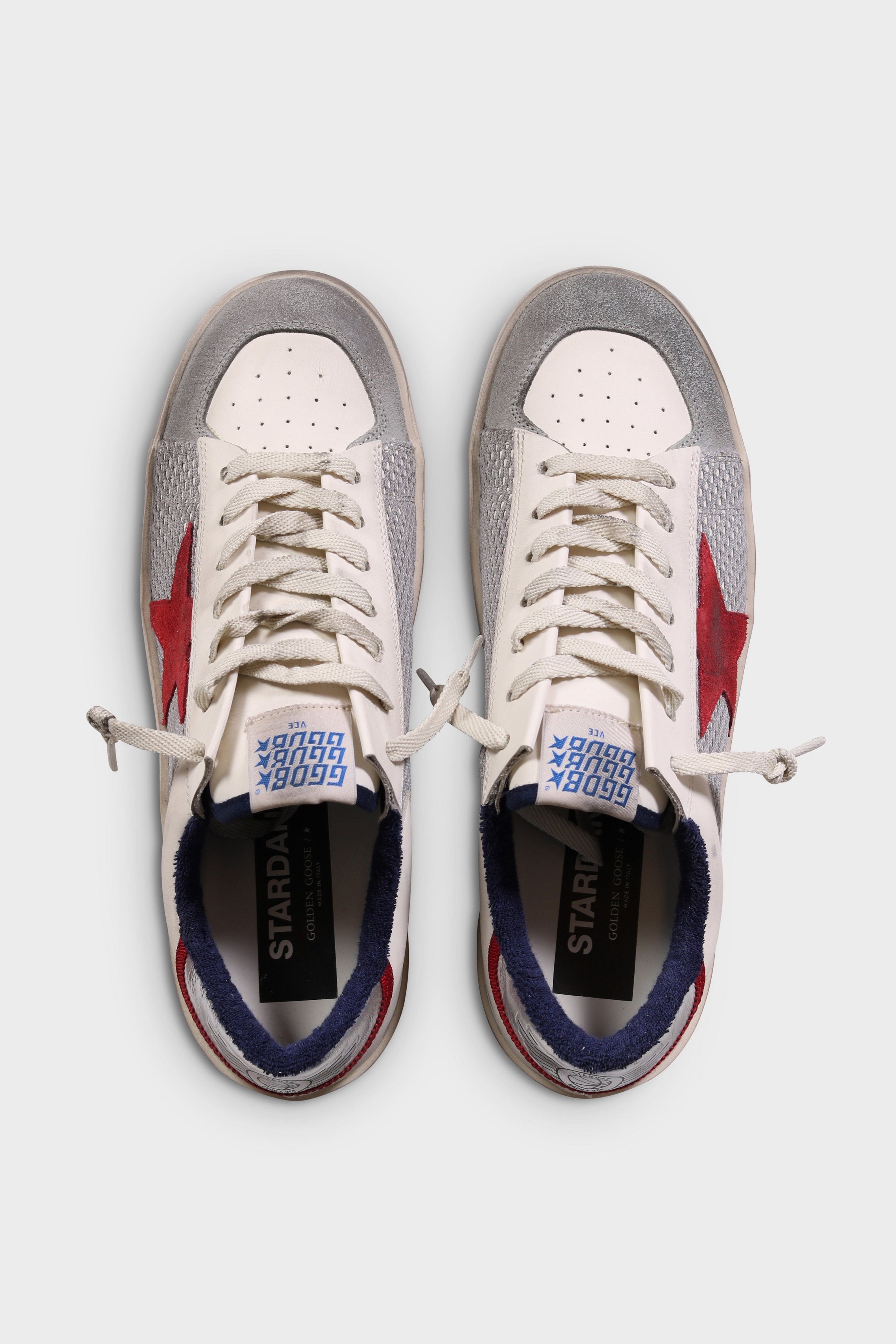 GOLDEN GOOSE Sneaker Stardan in White/Grey/Red/Silver