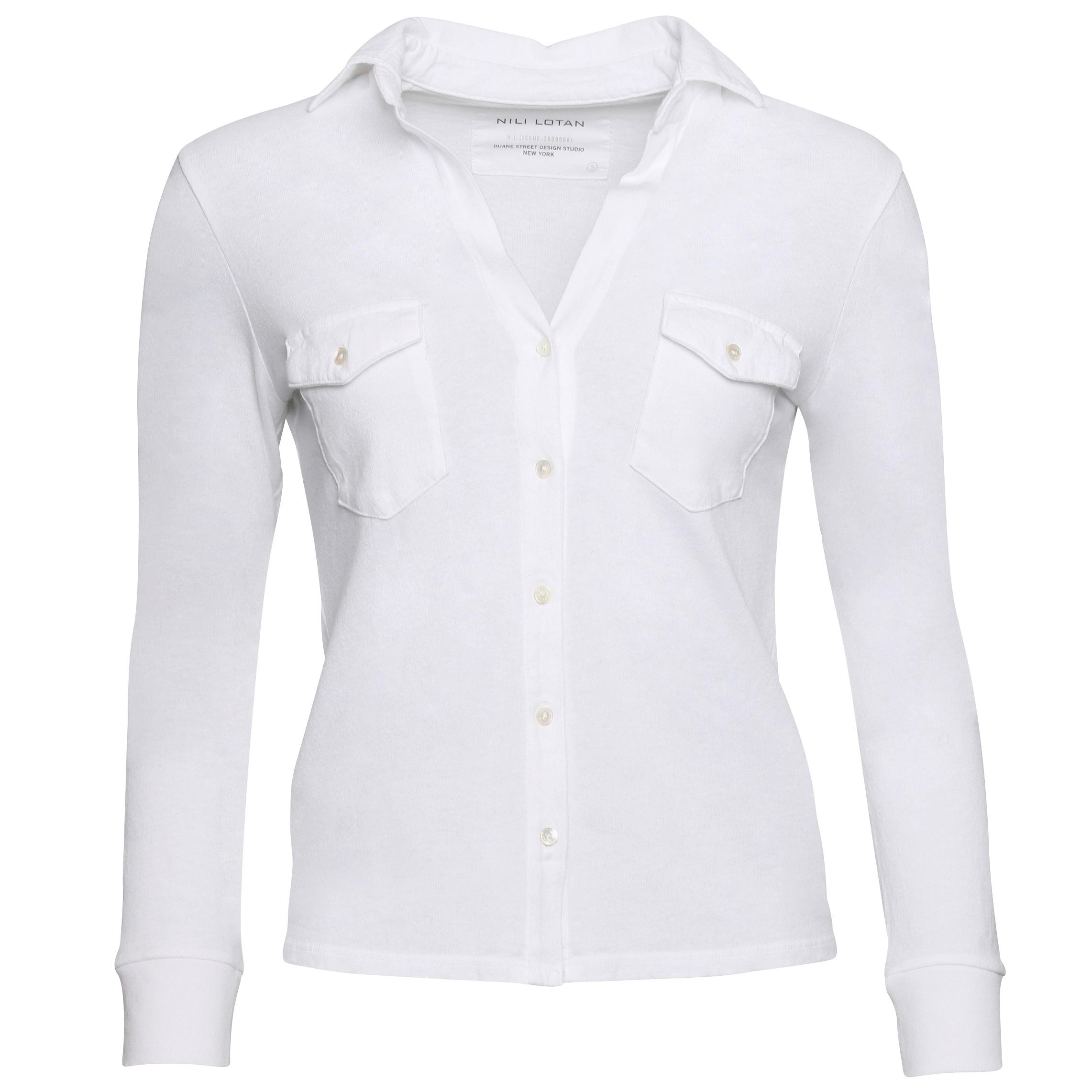 NILI LOTAN Jersey Shirt Liam in White