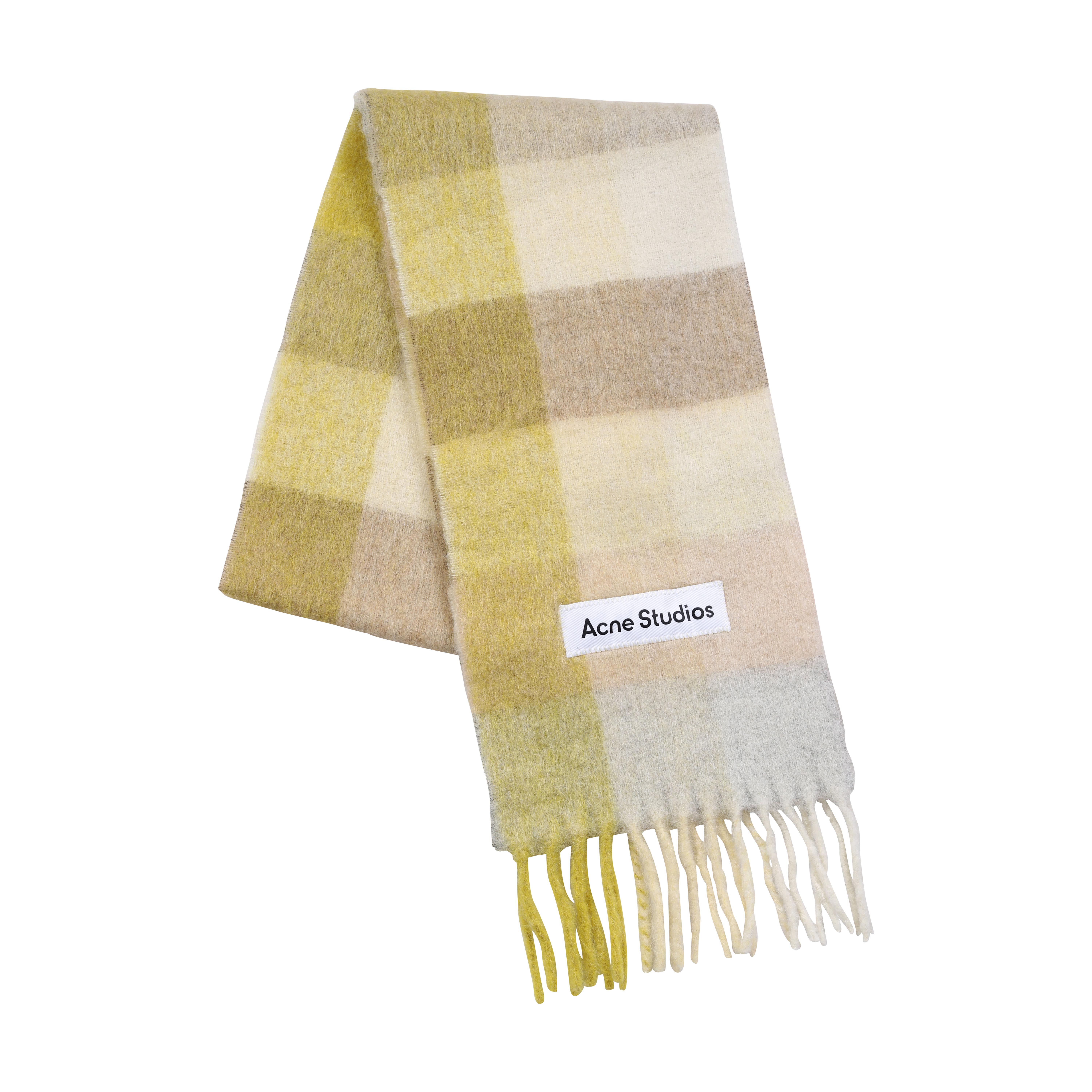 Acne Studios Scarf in Pastel Yellow/Crem Beige