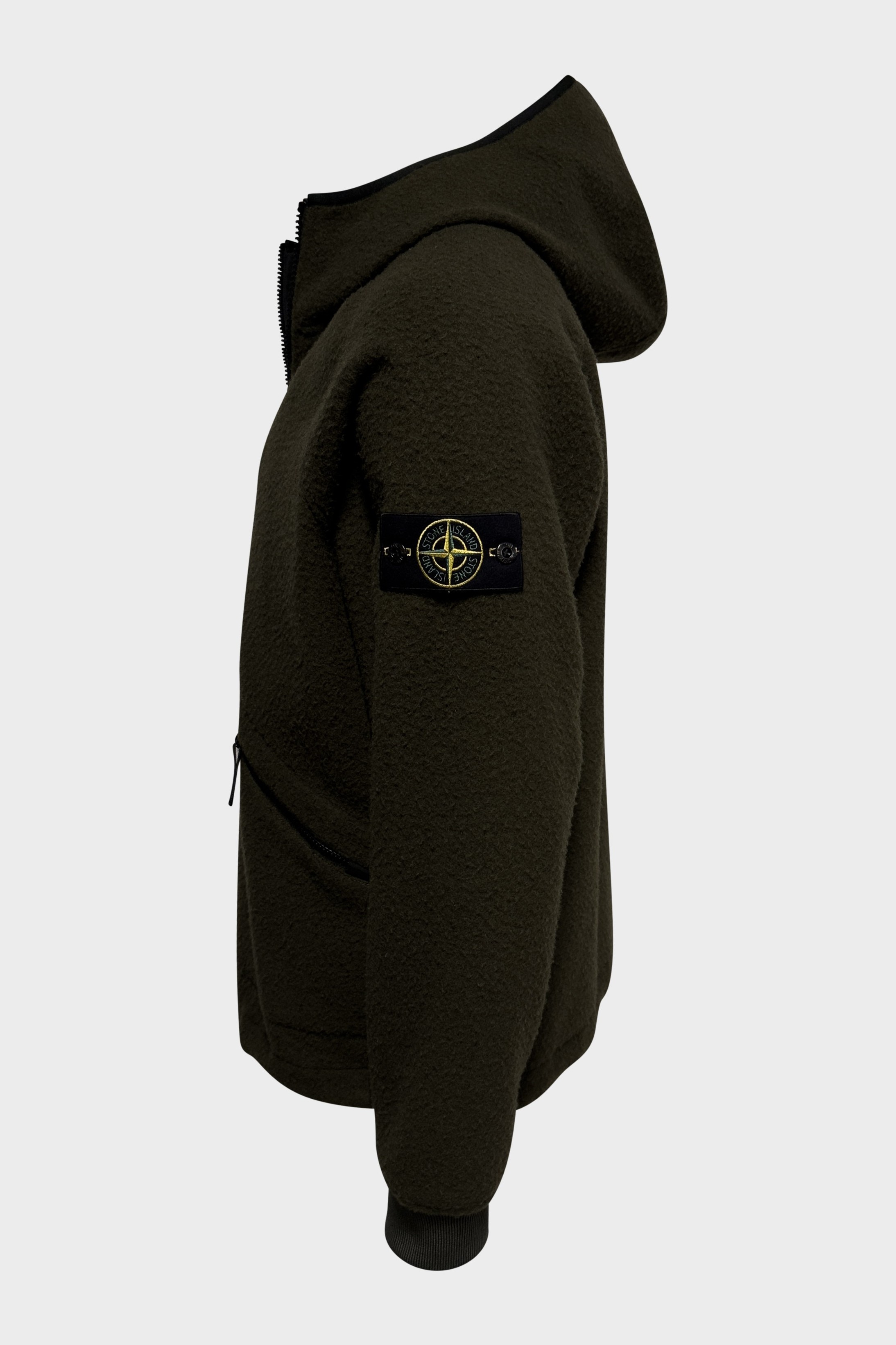 STONE ISLAND Panno Ratinato Wool Jacket in Olive STONE ISLAND Panno Ratinato Wool Jacket in Olive