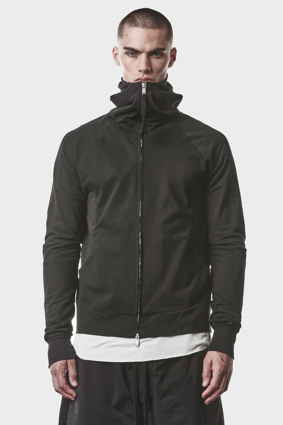 THOM KROM Zip Hoodie in Black