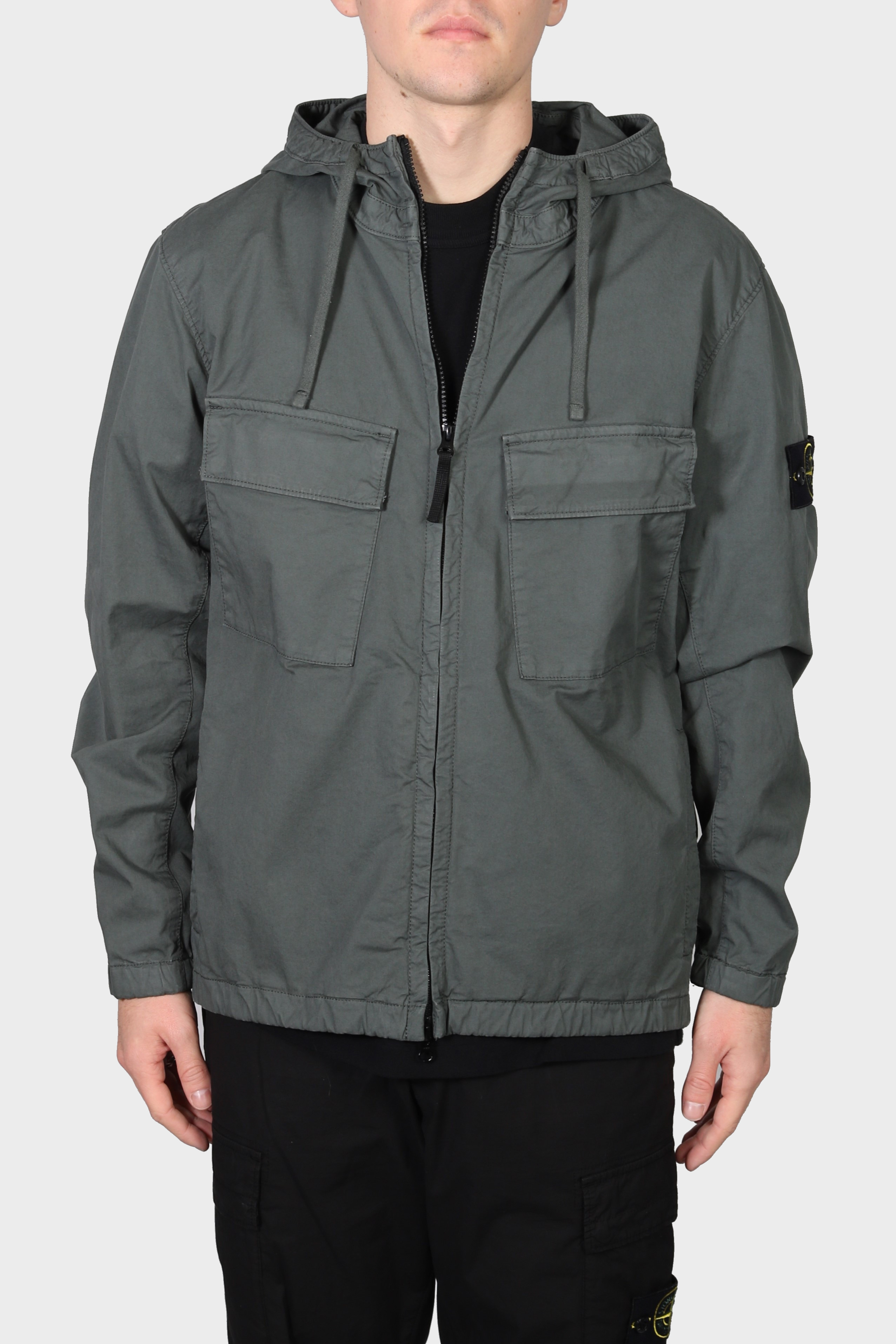 STONE ISLAND Supima® Cotton Twill Jacket in Green S