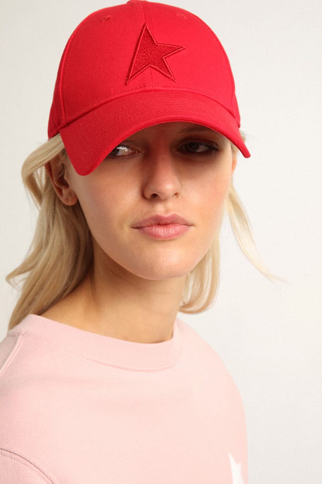 Golden Goose Baseball Cap Demos in Red S/M