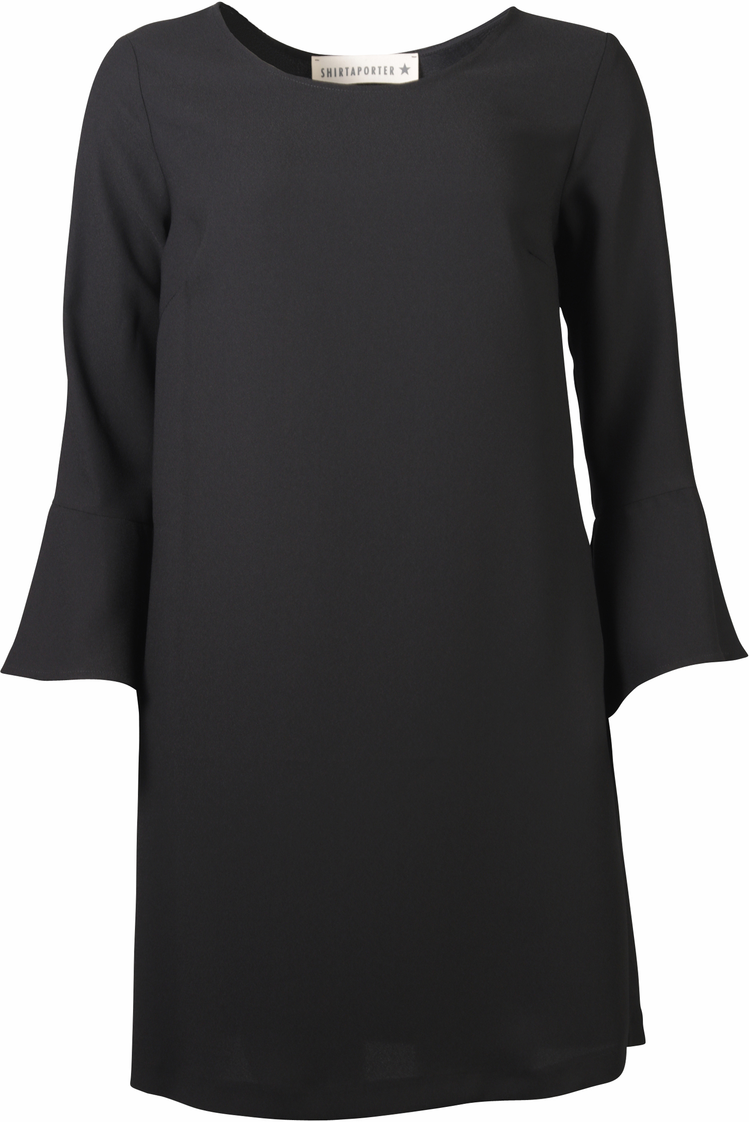 Shirtaporter Kleid Trompetenärmel schwarz