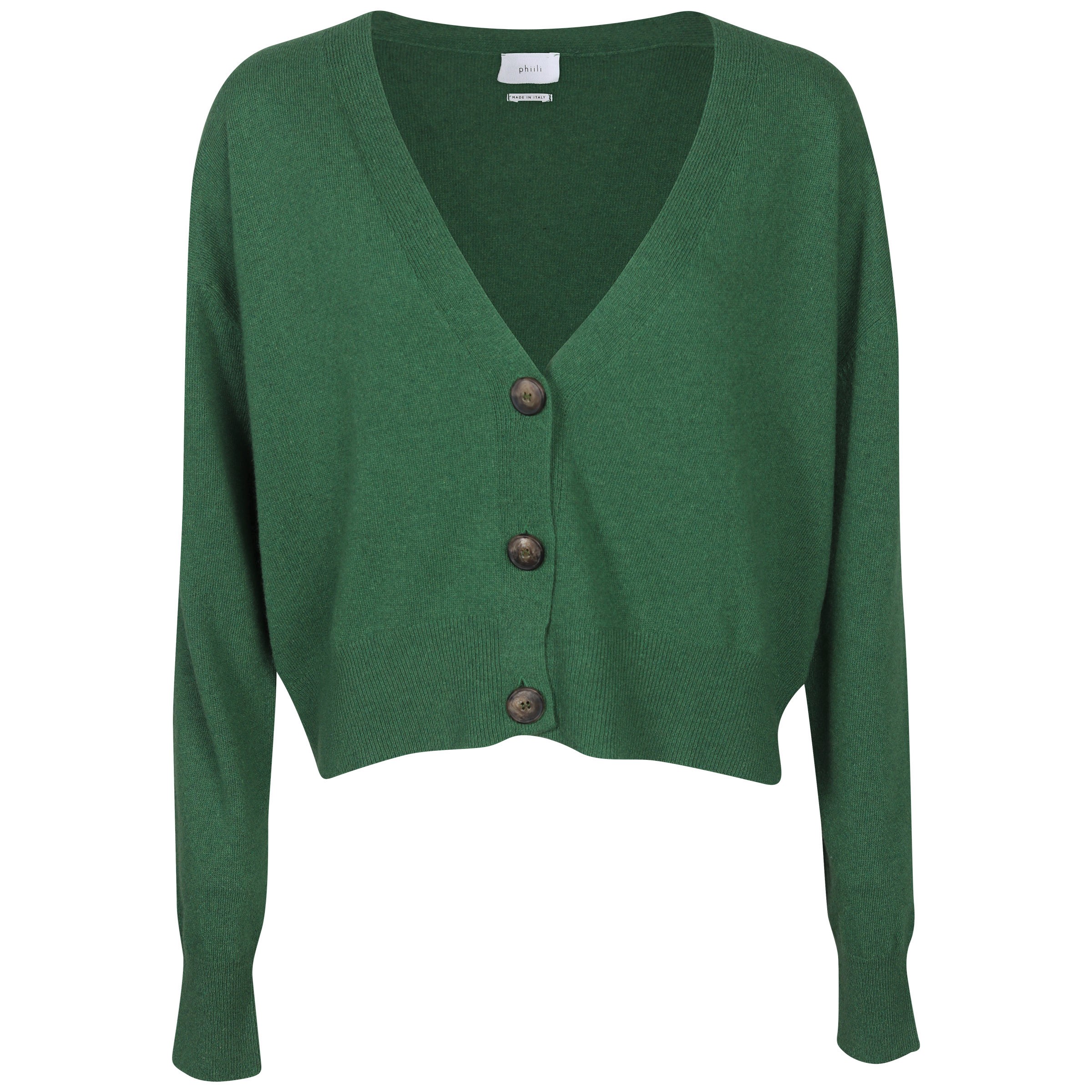 Phiili Recycled Cashmere Cardigan in Green S/M