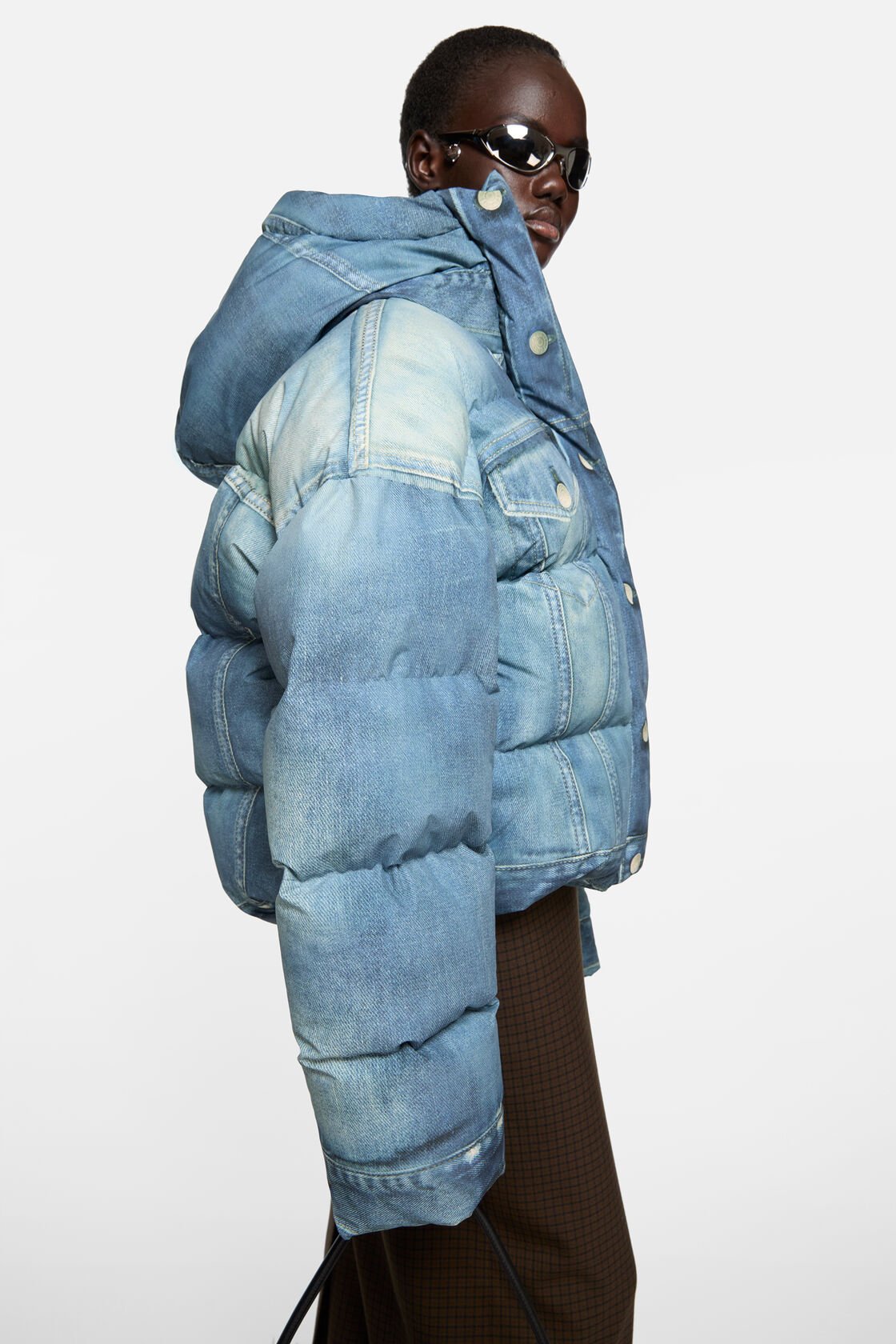 ACNE STUDIOS Denim Printed Down Jacket
