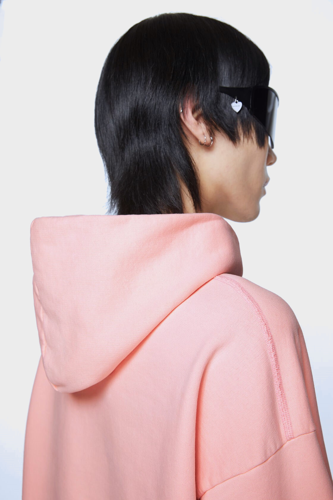 ACNE STUDIOS Stamp Oversize Sweathoodie in Pale Pink L