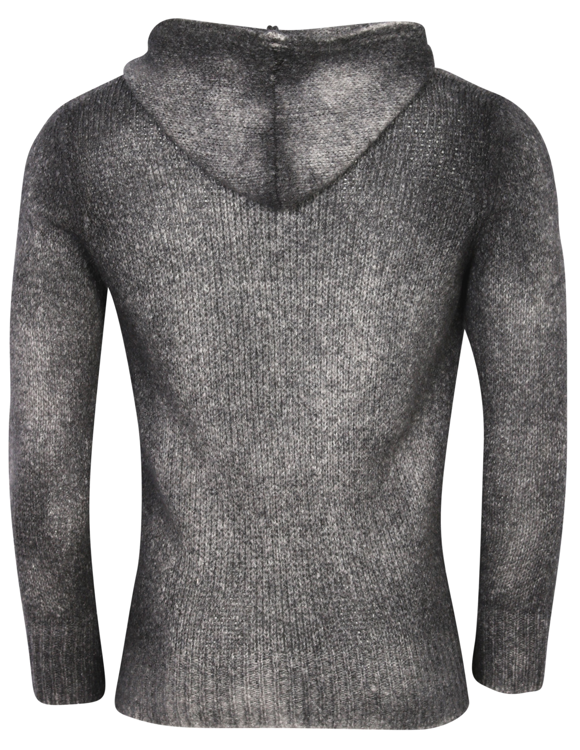 Avant Toi Hooded Zip Cardigan Washed Grey