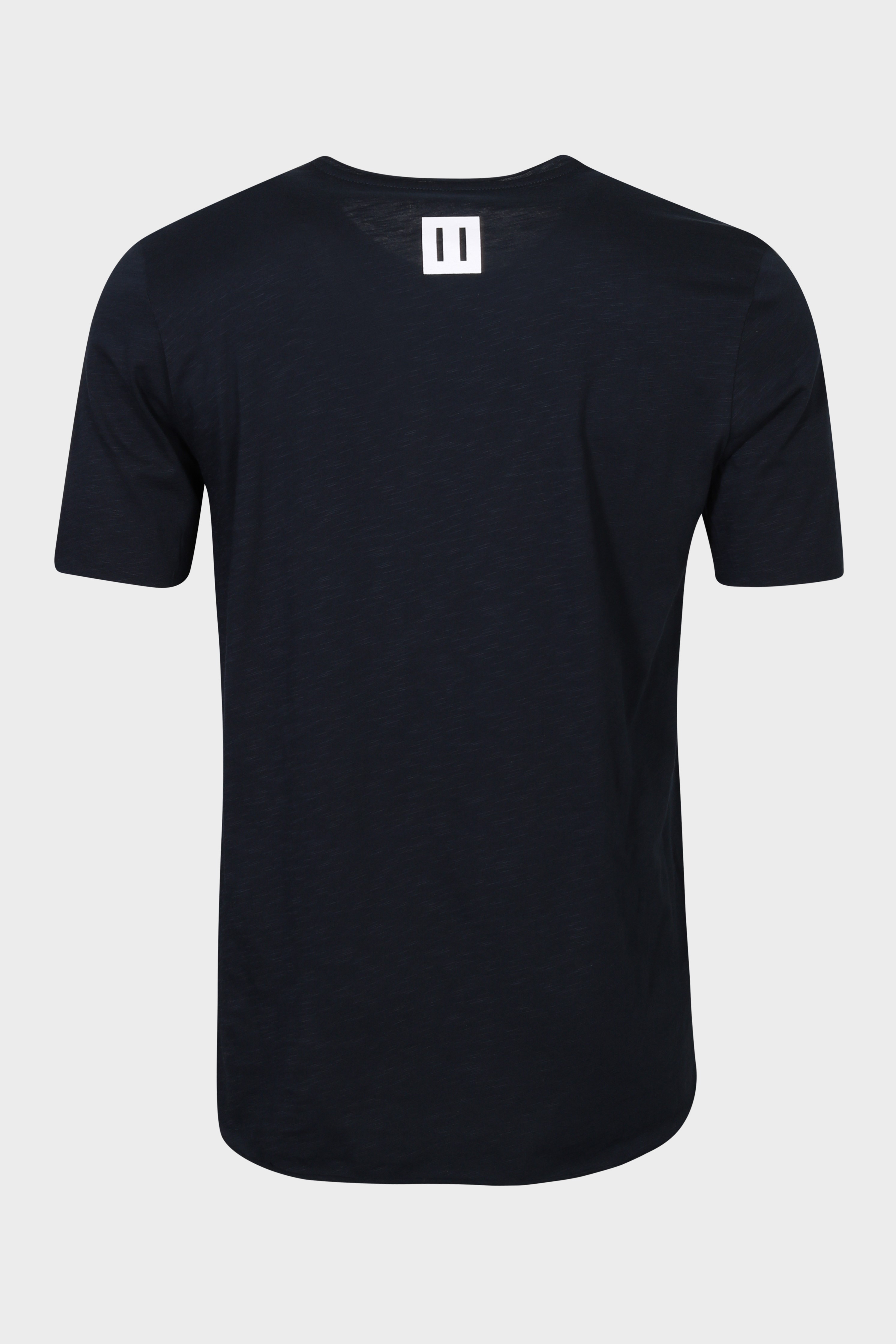 HANNES ROETHER Slub Yarn T-Shirt in Navy Blue